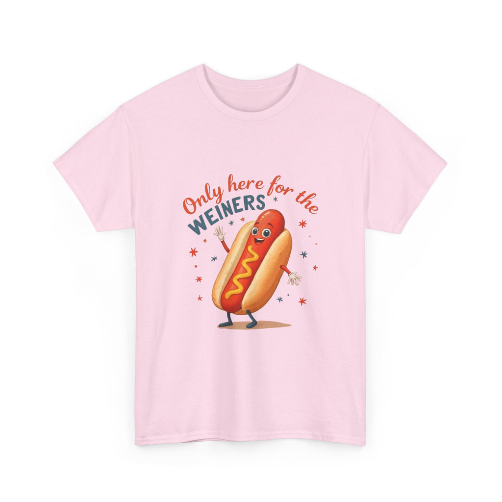 Funny Hot Dog Tee — "Only Here for the Weiners" Graphic T-Shirt