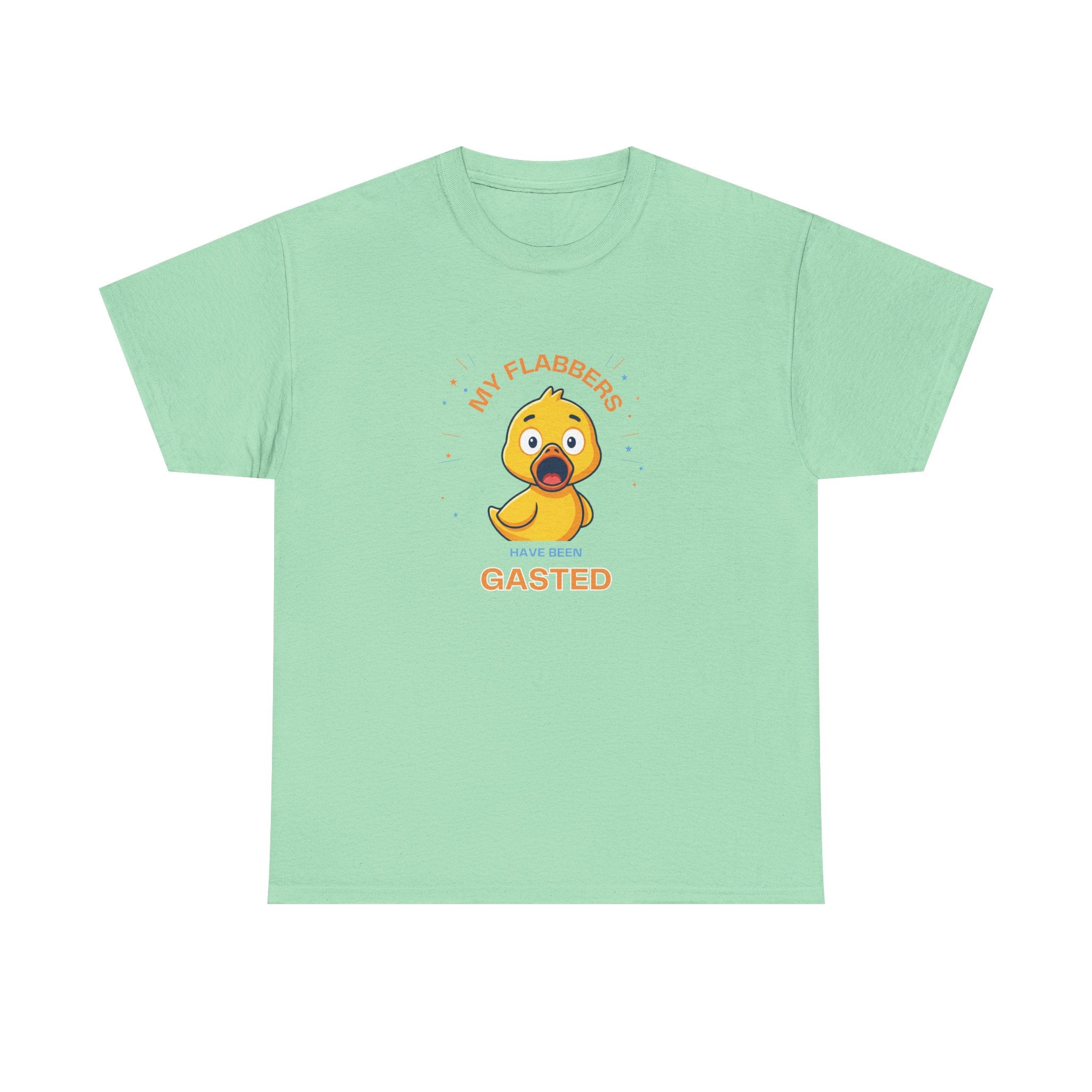 Duck Cartoon Tee — "My Flabbers are Gasted" Cute Shocked Rubber Duck T-Shirt