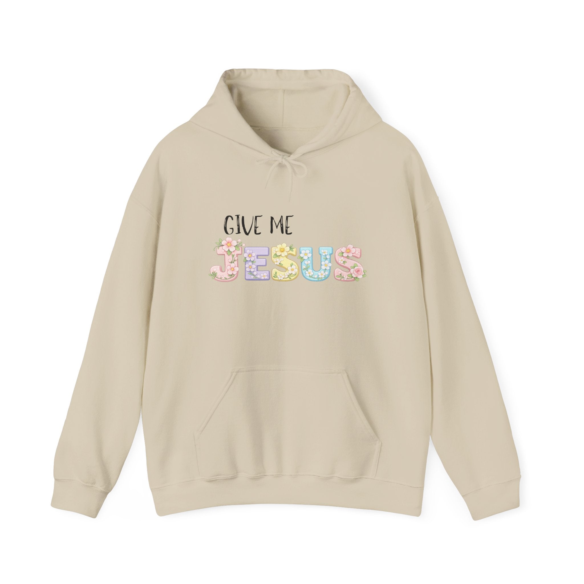 Give Me Jesus Floral Hoodie — Christian Faith Pullover for Women & Men