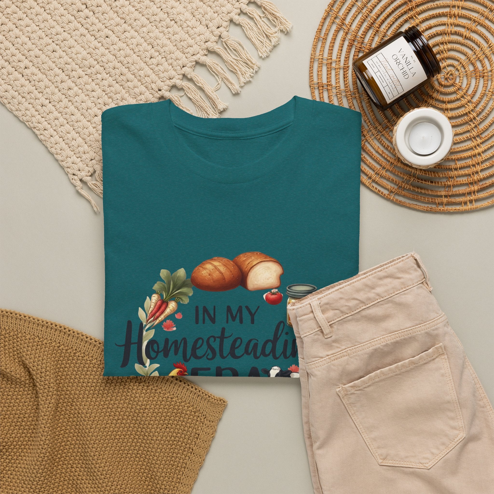 Homesteading Era Tee — Cute Bread, Chickens & Eggs Design