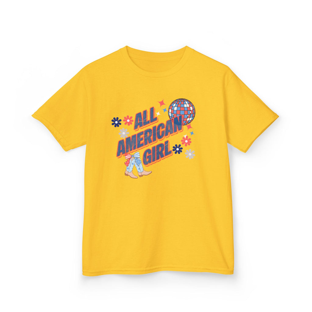 All American Girl Kids T-Shirt — Patriotic 4th of July Tee