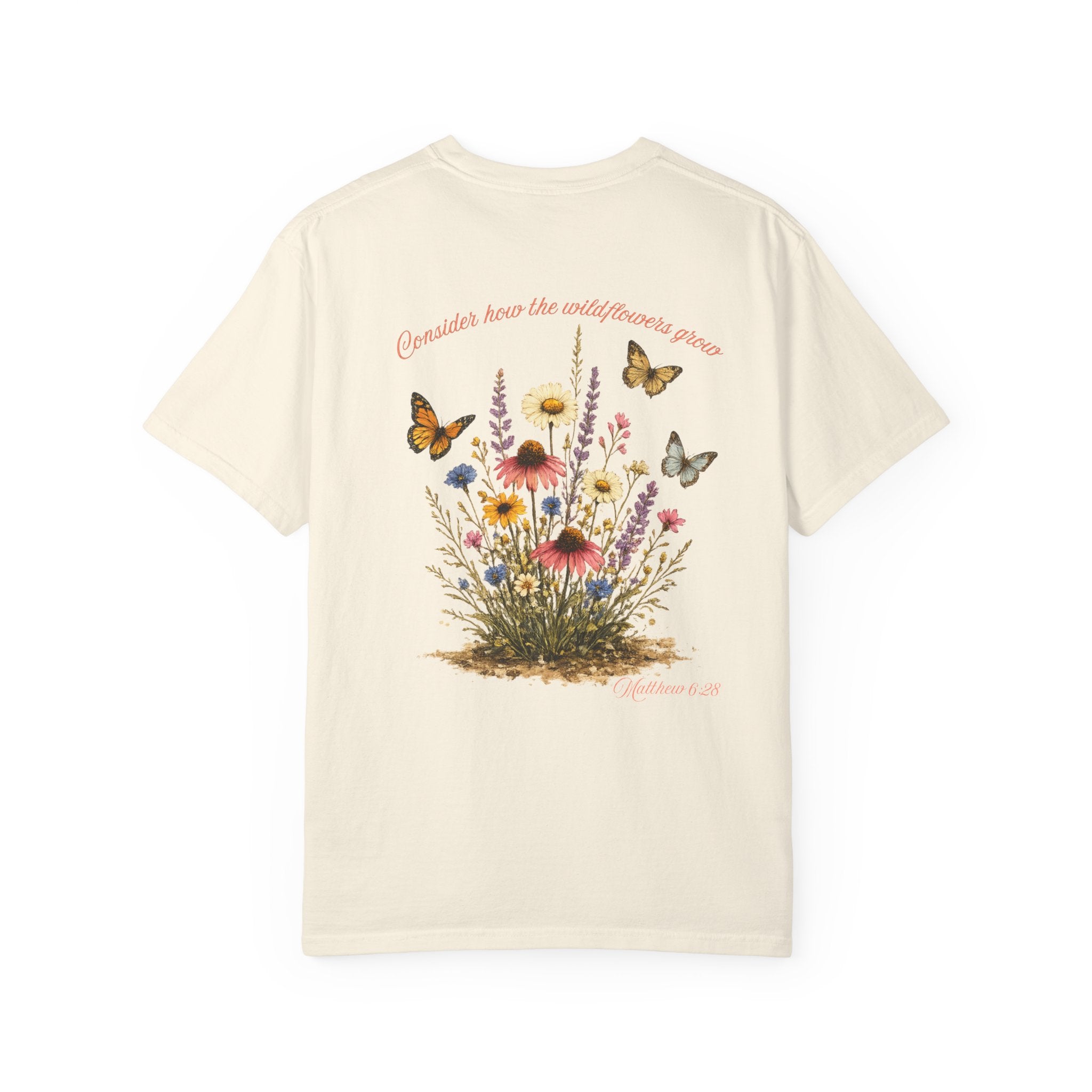 Wildflower Bouquet T-shirt | Backyard Butterflies, Botanical Illustration