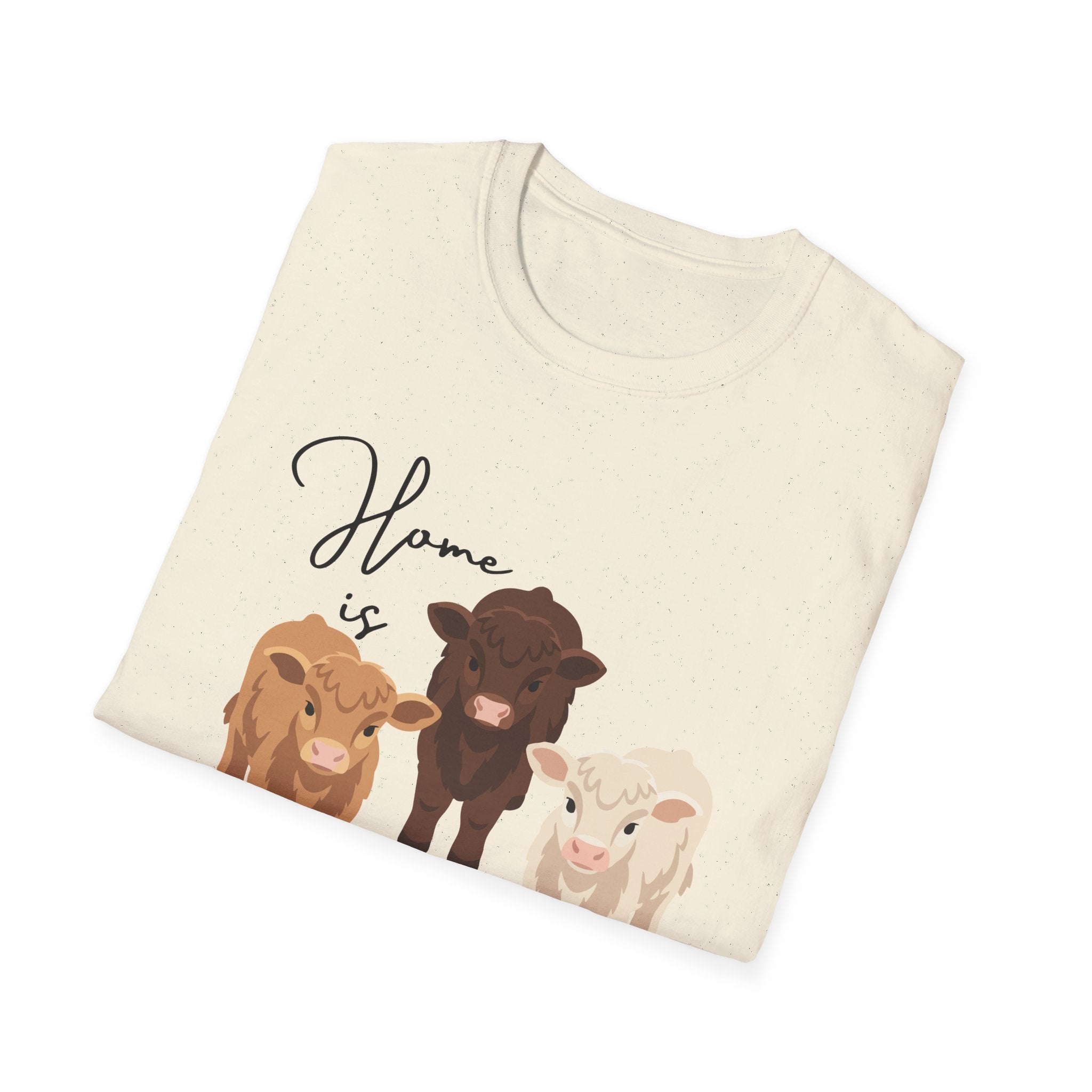 Cow Trio Graphic T-Shirt — "Home is Where the Herd Is" Farm Animal Tee