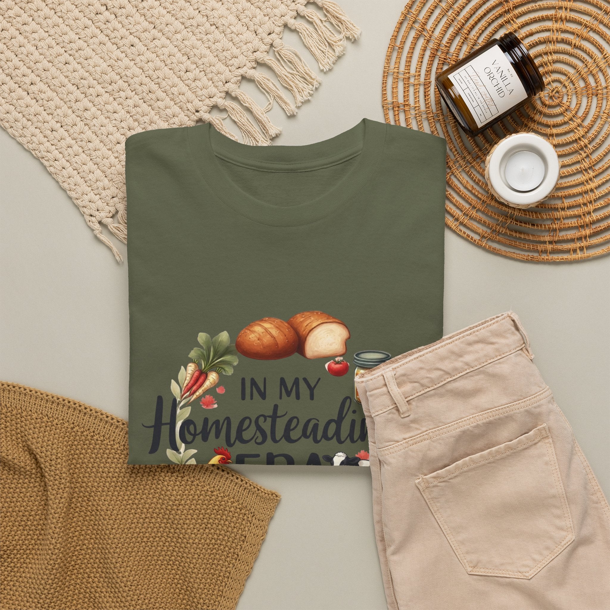 Homesteading Era Tee — Cute Bread, Chickens & Eggs Design