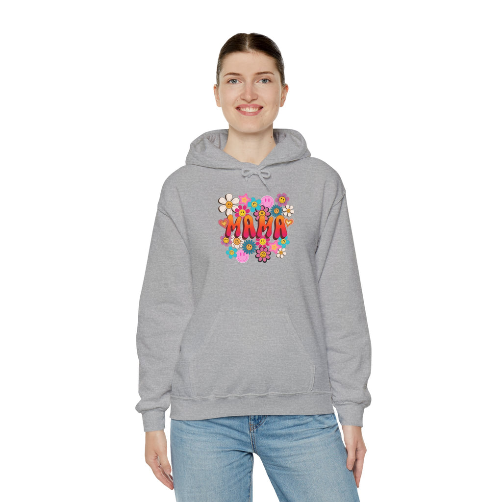 Mama Floral Hoodie — Retro Flower Power "Mama" Sweatshirt