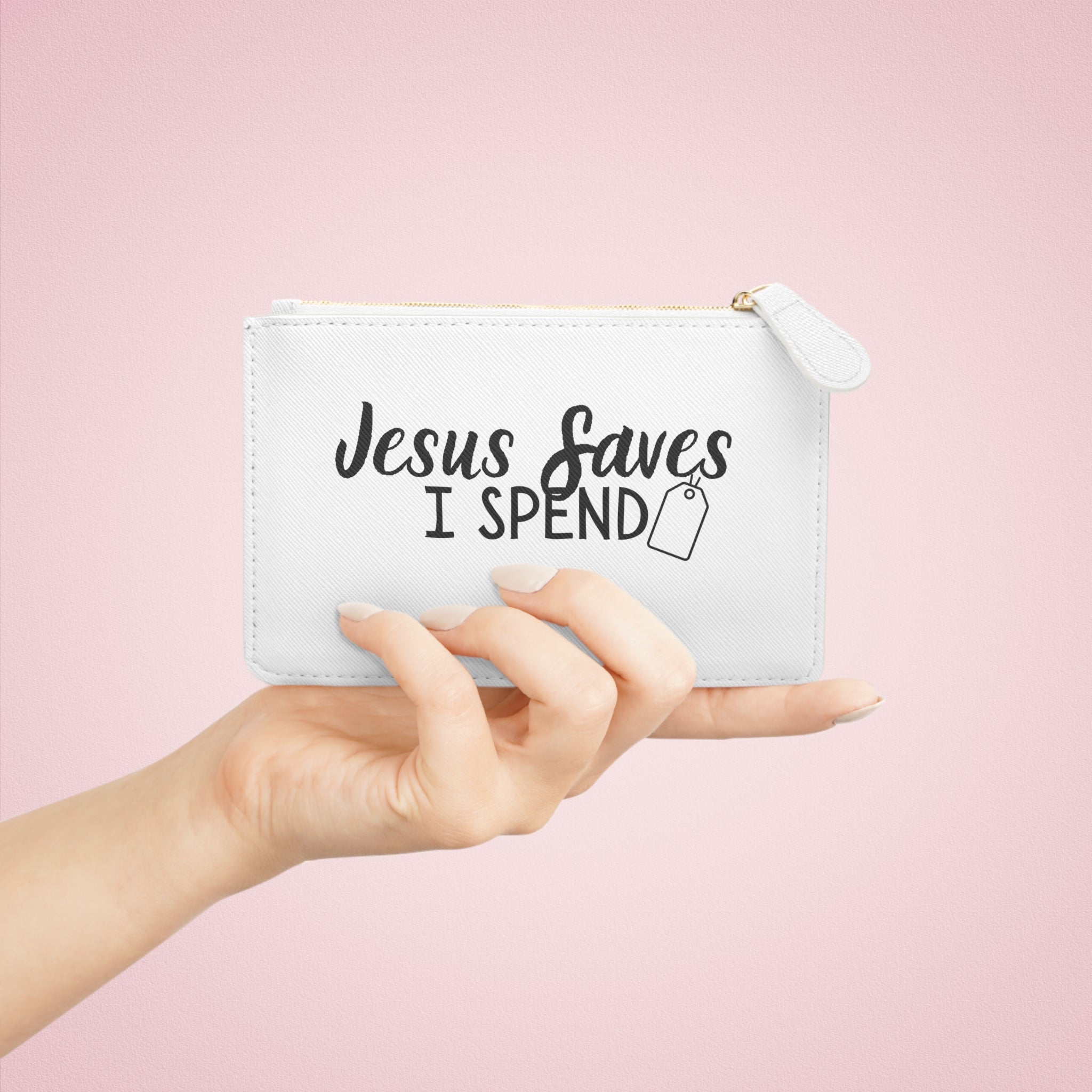 Jesus saves-I spend Mini Clutch Bag
