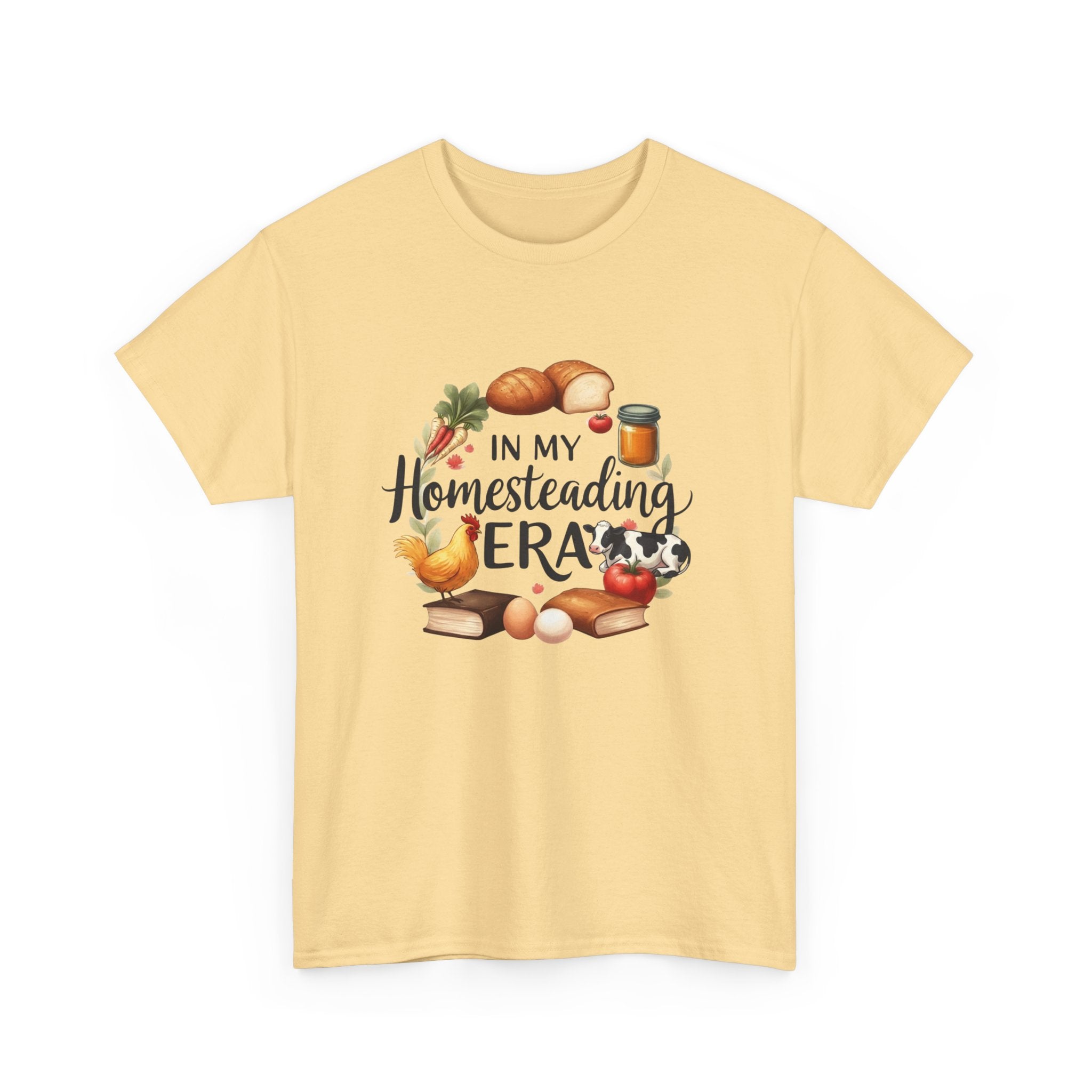 Homesteading Era Tee — Cute Bread, Chickens & Eggs Design