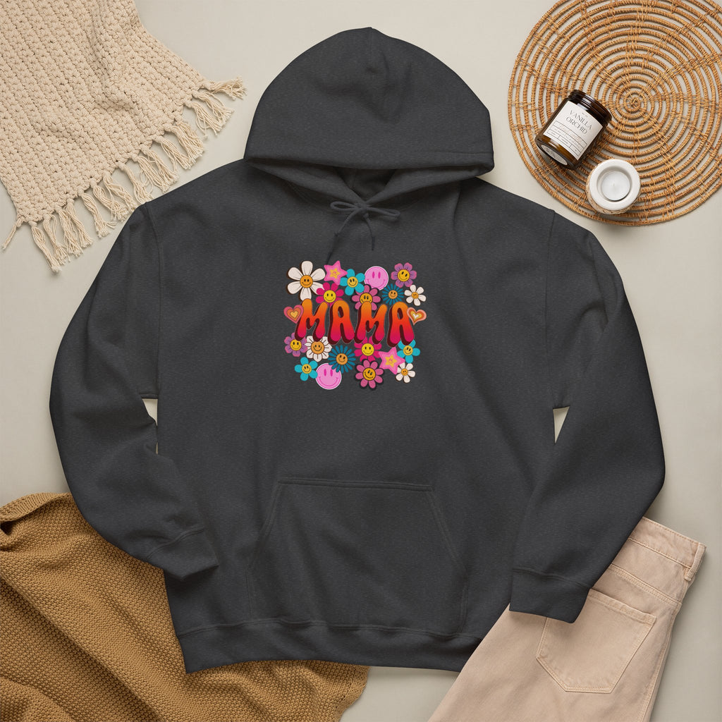 Mama Floral Hoodie — Retro Flower Power "Mama" Sweatshirt