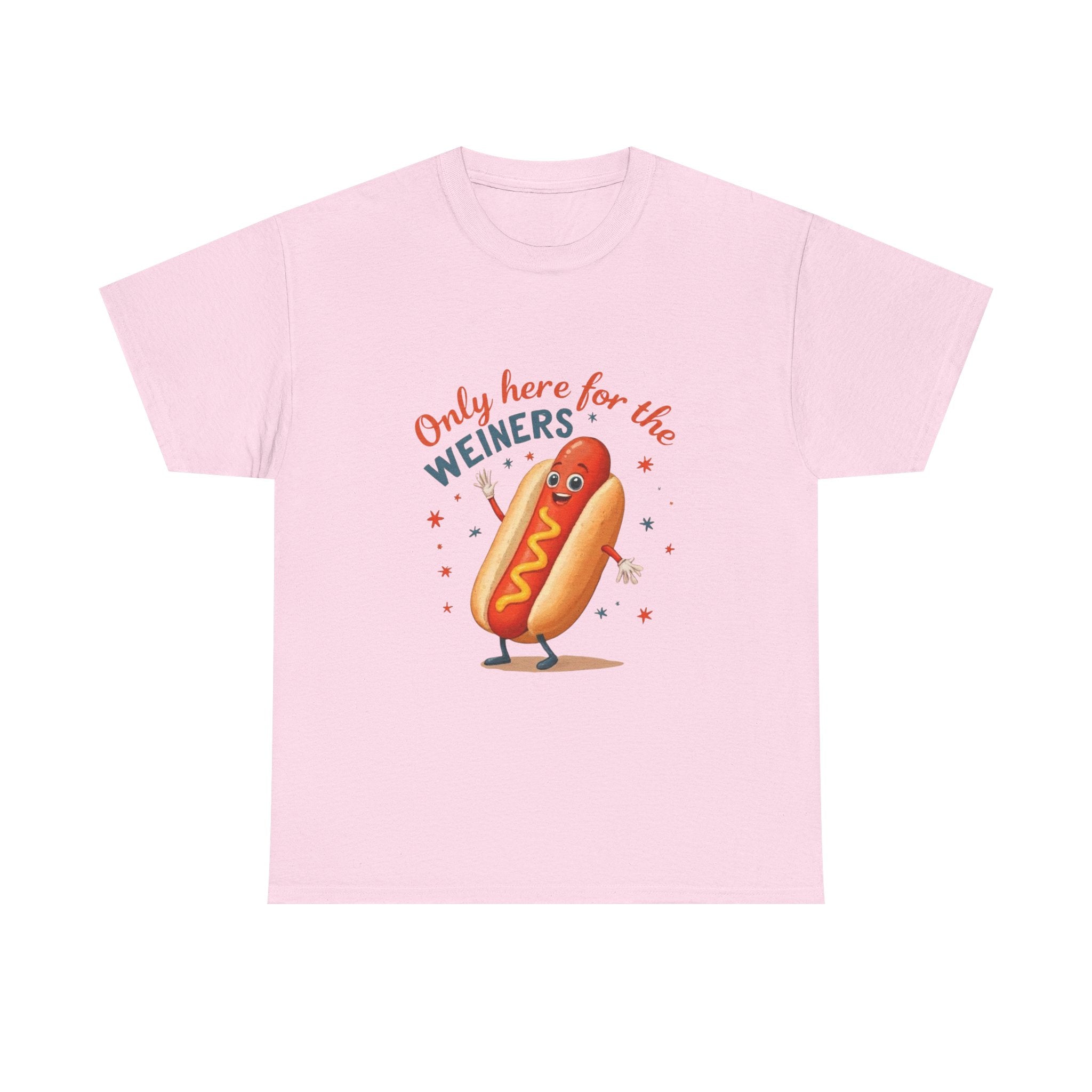 Funny Hot Dog Tee — "Only Here for the Weiners" Graphic T-Shirt