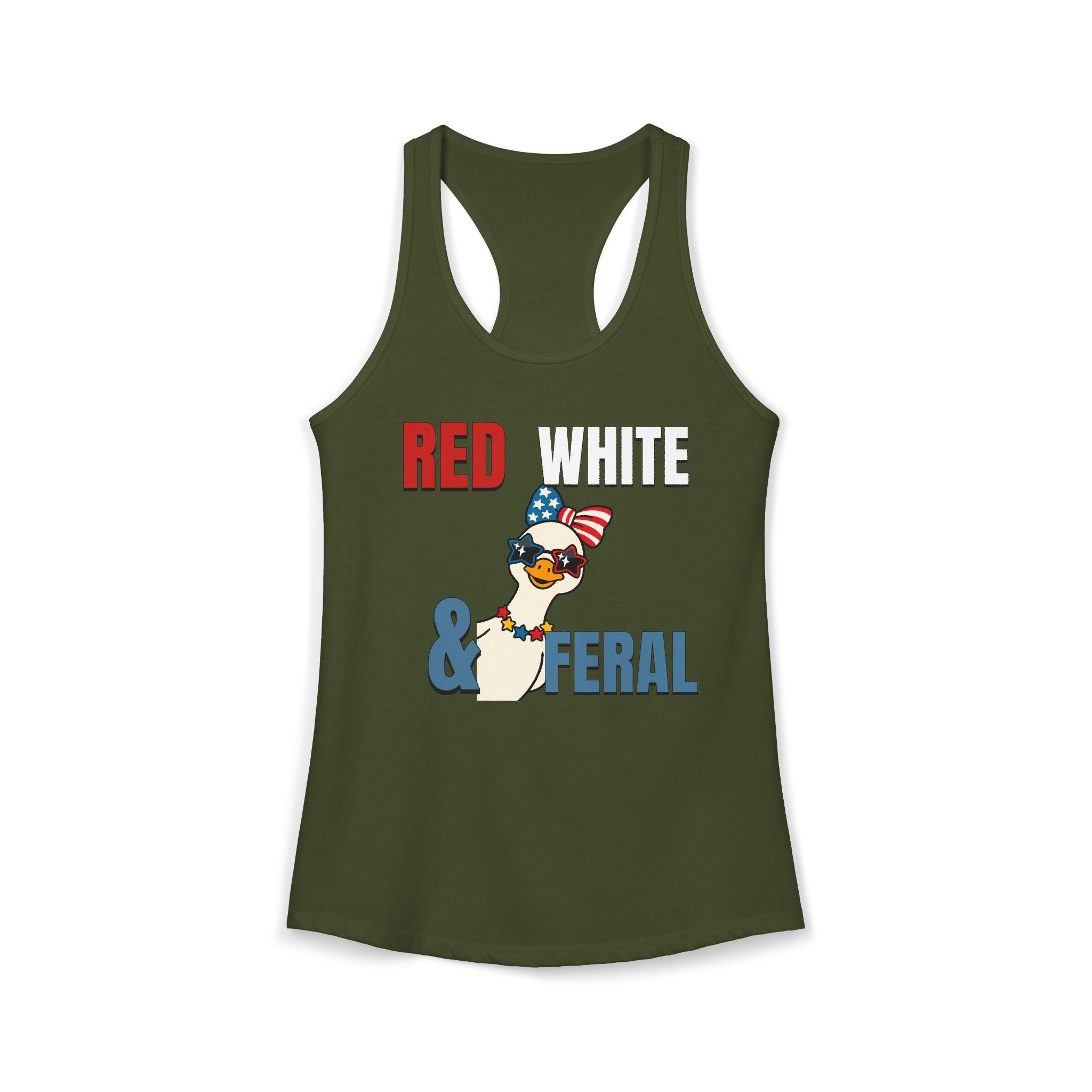 Red white & Feral Patriotic Tank Top