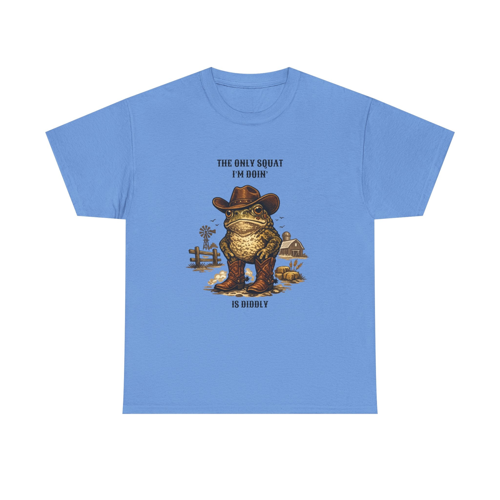 Frog Cowboy Tee — “The Only Squat I’m Doin’ Is Diddle” Funny Western Graphic T-Shirt