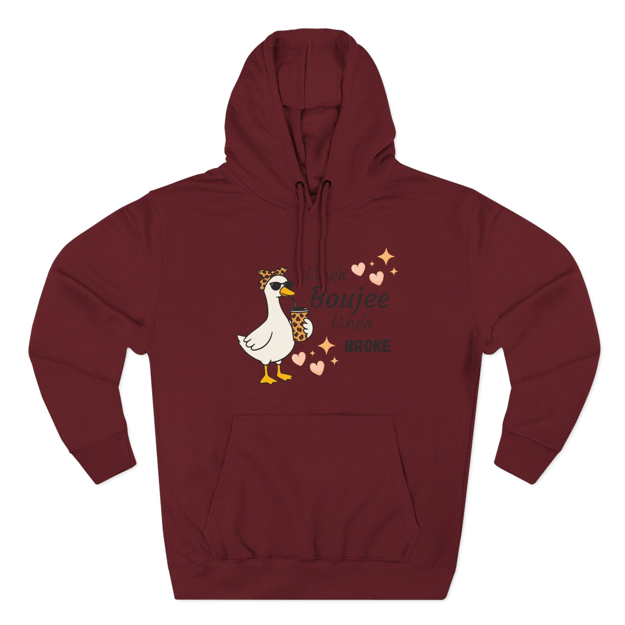 Duck Graphic Hoodie — "A Little Boujee, Kinda Broke" Cute Casual Pullover