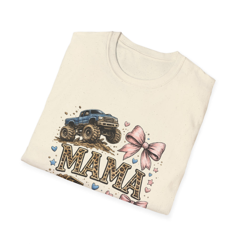 Mama Jeep & Ballet Shoes T-Shirt — 'MAMA' Graphic Tee with Trucks, Bows & Ballet Slippers