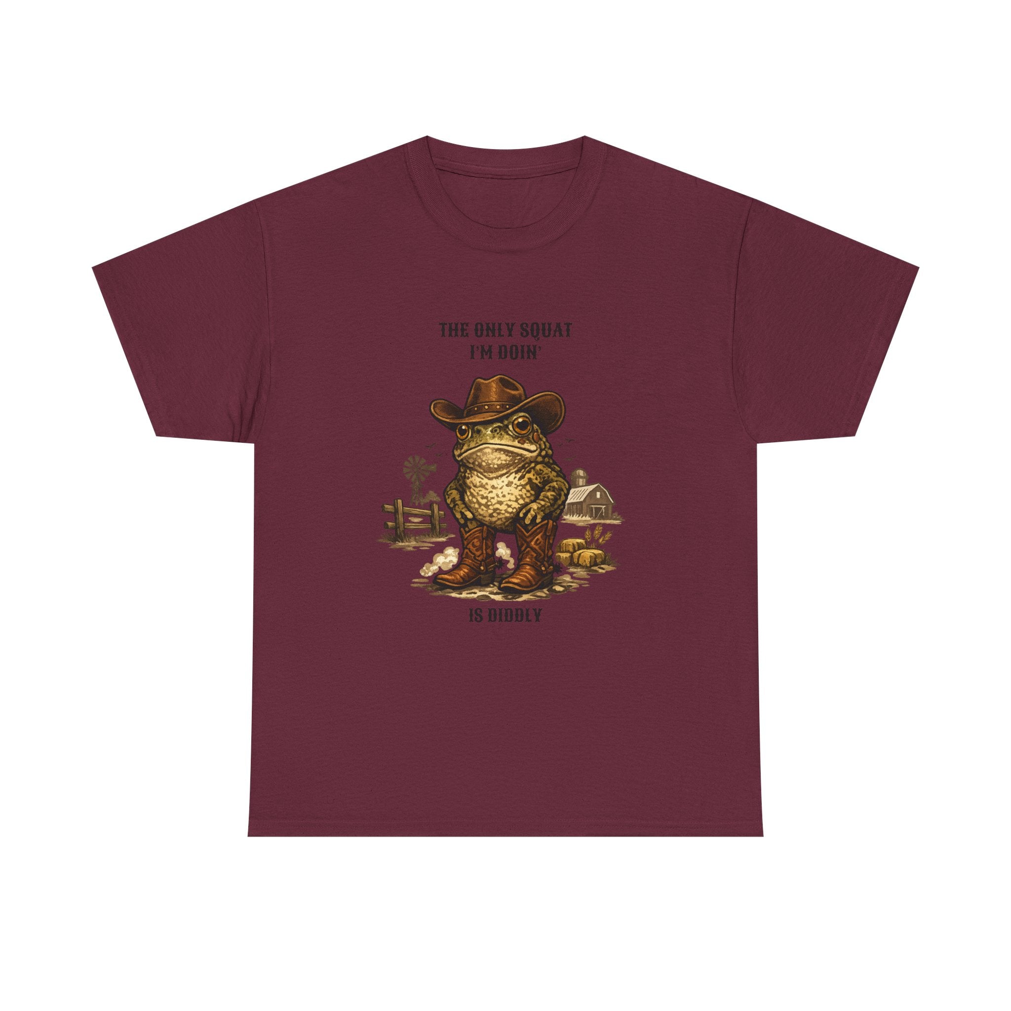 Frog Cowboy Tee — “The Only Squat I’m Doin’ Is Diddle” Funny Western Graphic T-Shirt