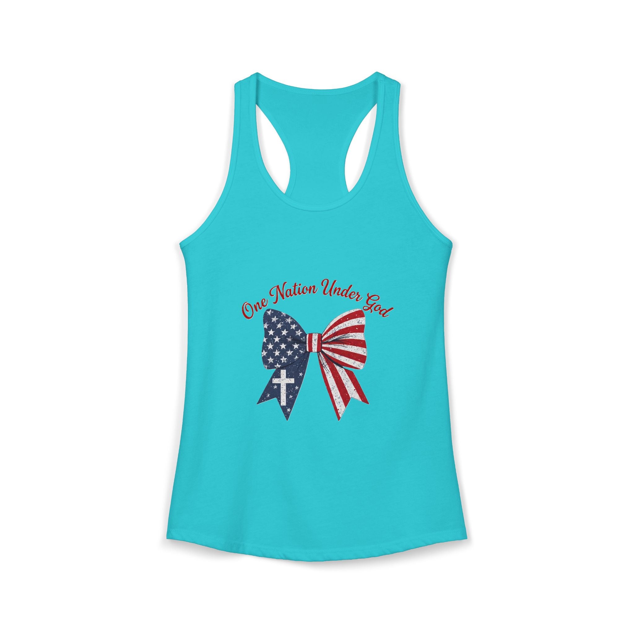 One Nation Under God Patriotic Tank Top — Women's Racerback
