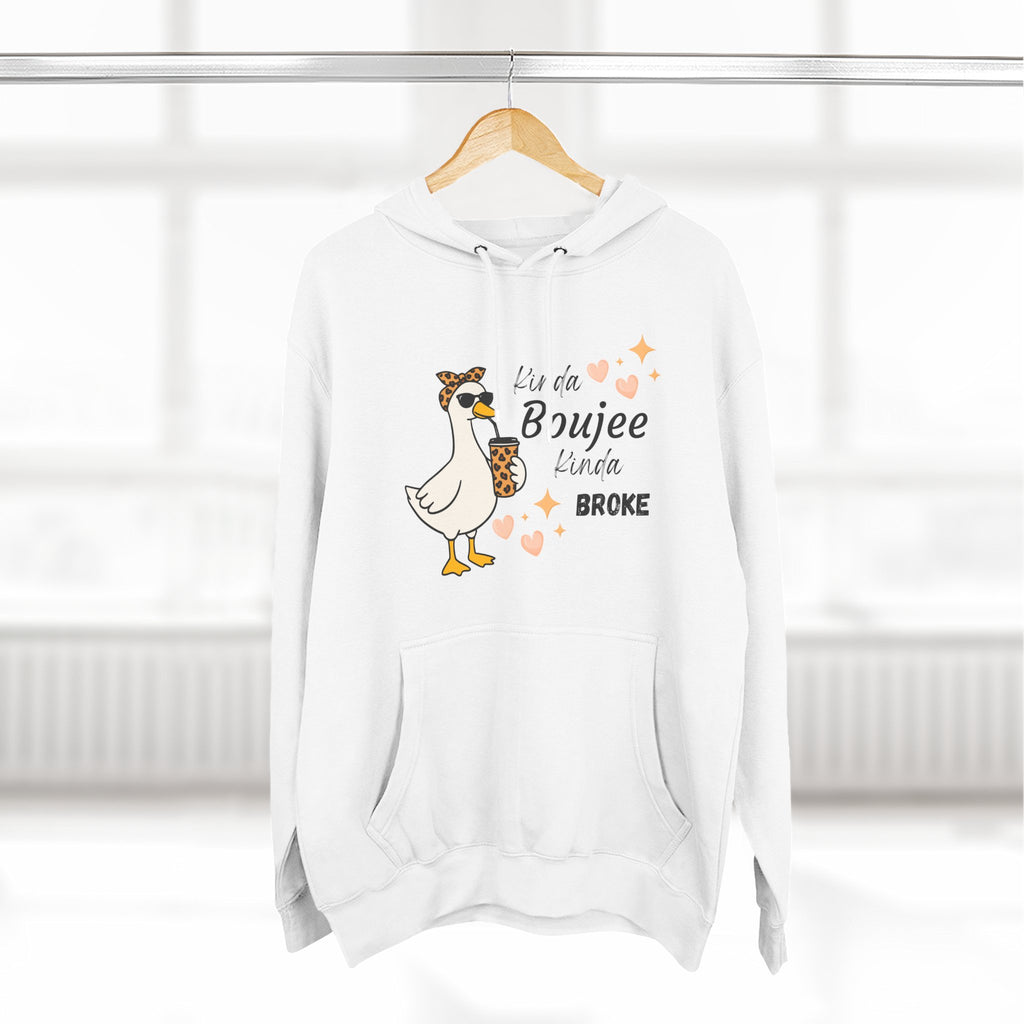 Duck Graphic Hoodie — "A Little Boujee, Kinda Broke" Cute Casual Pullover