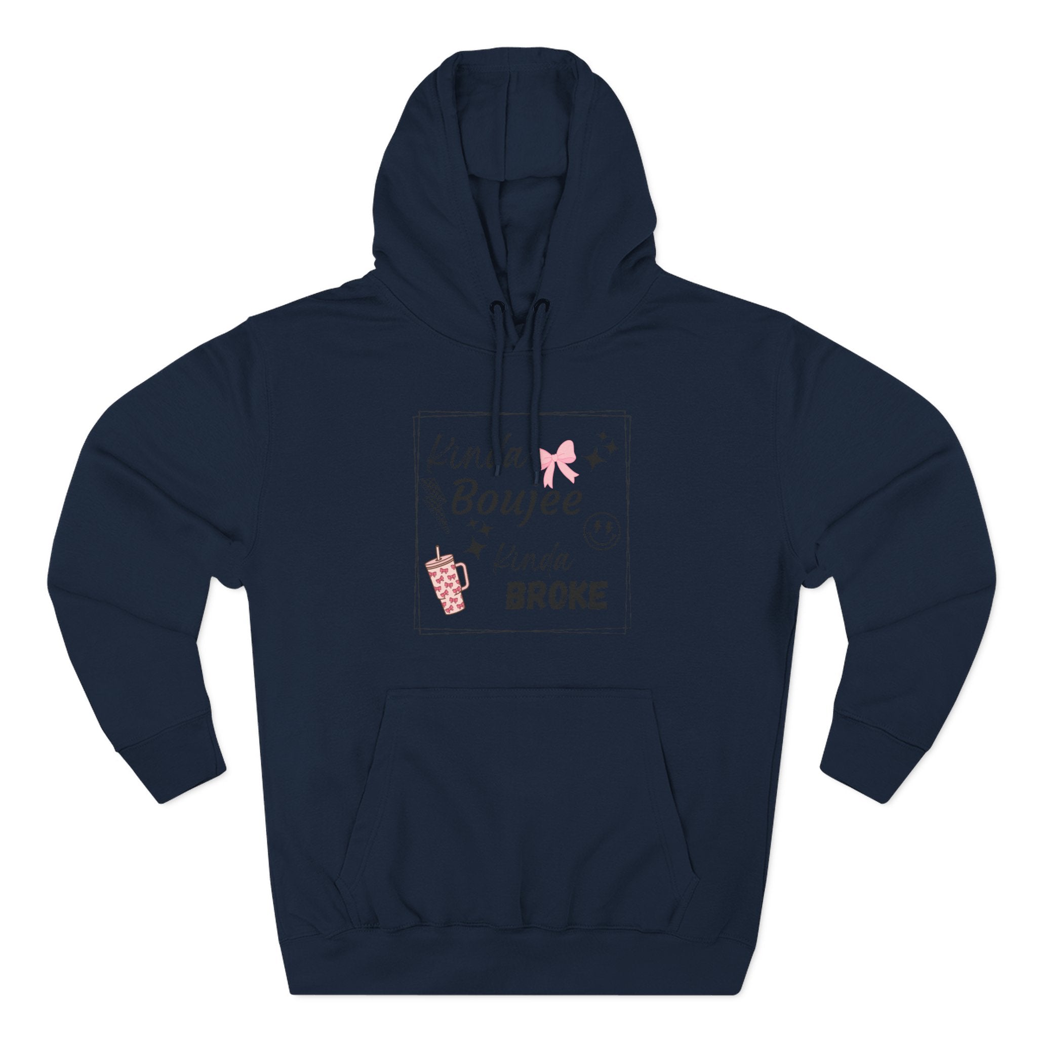 Boujee But Broke Hoodie — Cute Graphic Fleece Pullover