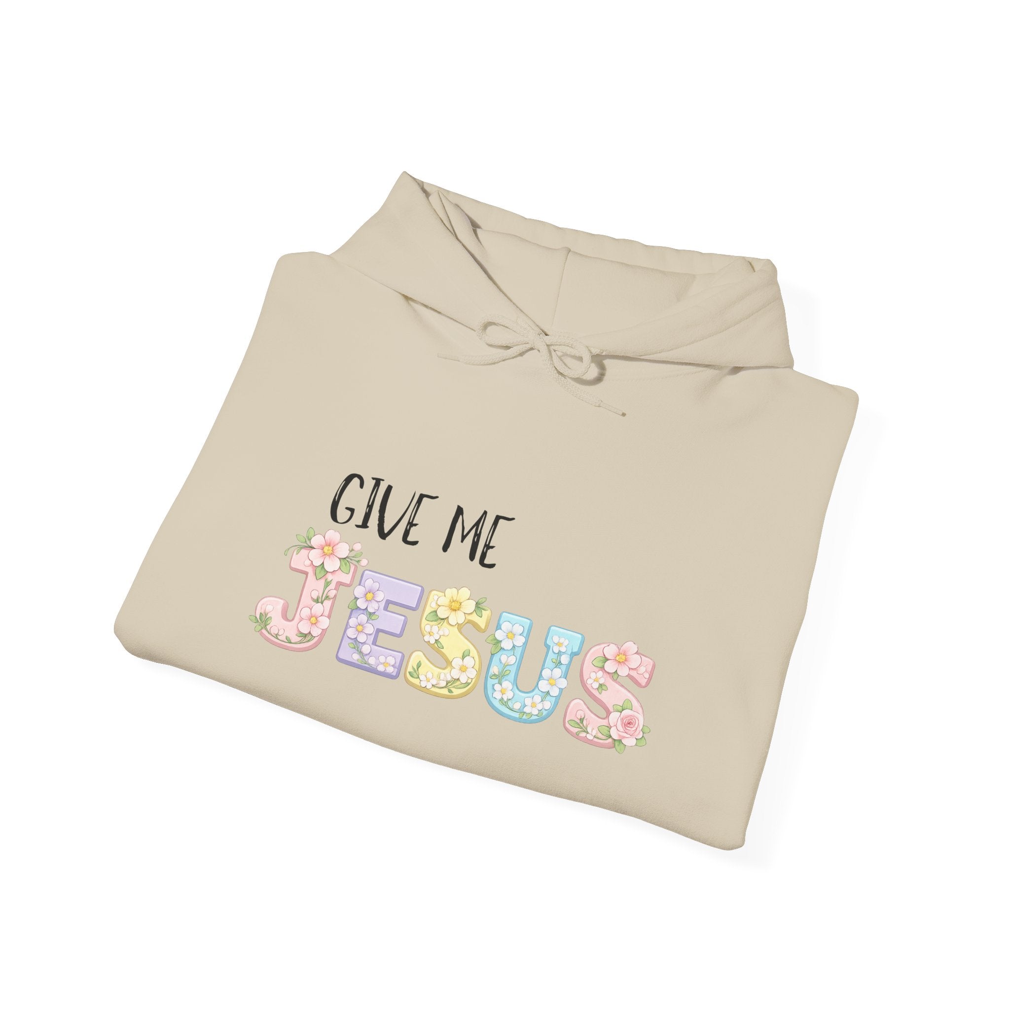 Give Me Jesus Floral Hoodie — Christian Faith Pullover for Women & Men