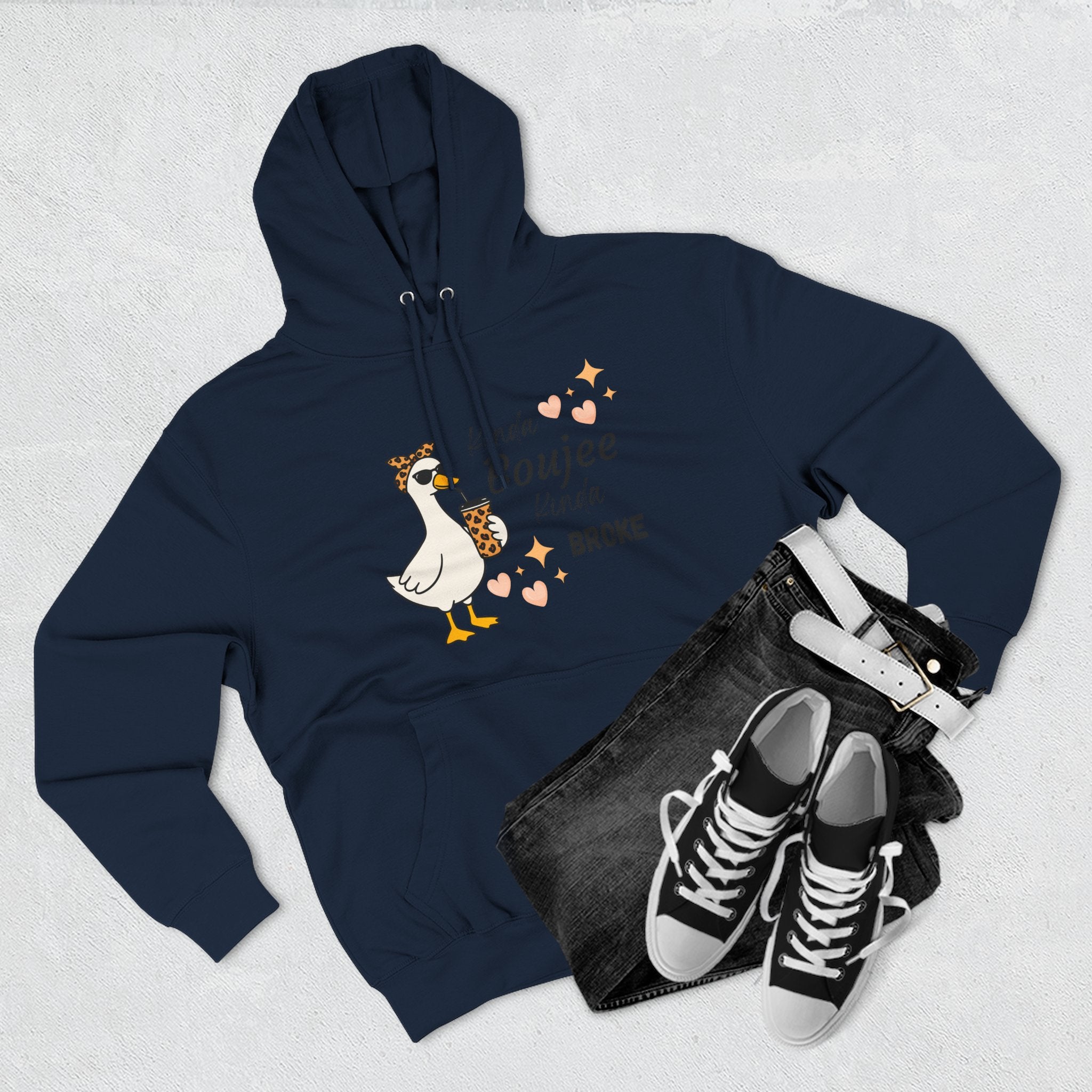 Duck Graphic Hoodie — "A Little Boujee, Kinda Broke" Cute Casual Pullover