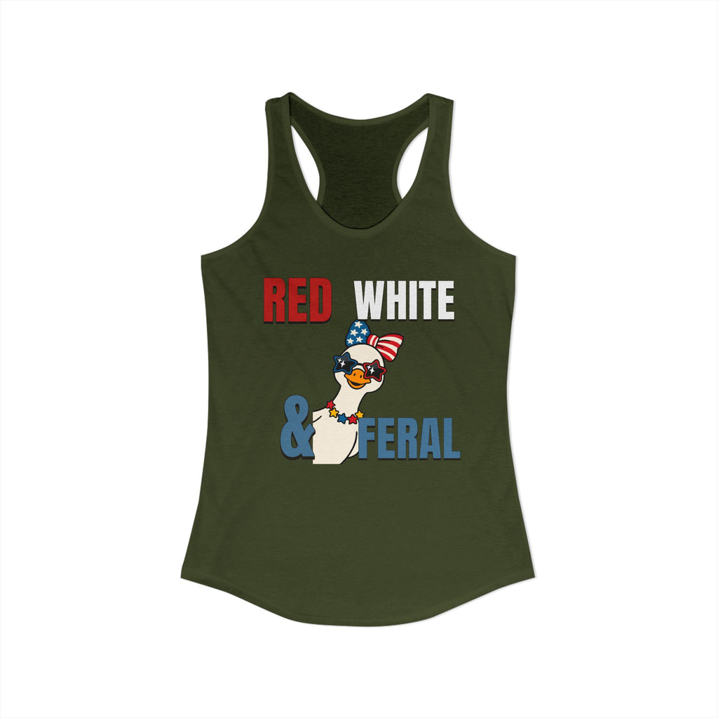 Red white & Feral Patriotic Tank Top
