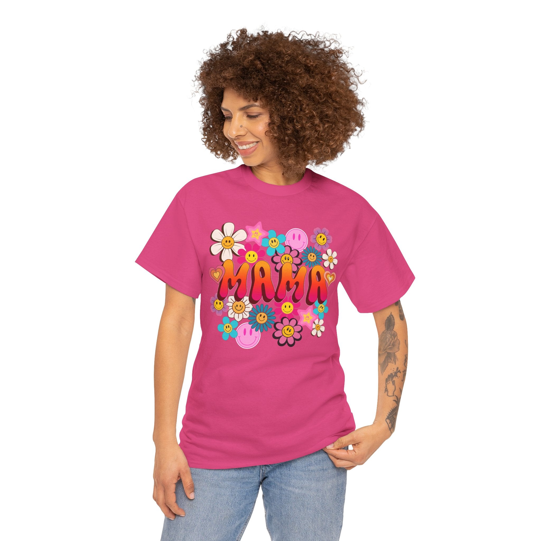 Mama Floral Tee — Retro Cute Flower Mom T‑Shirt