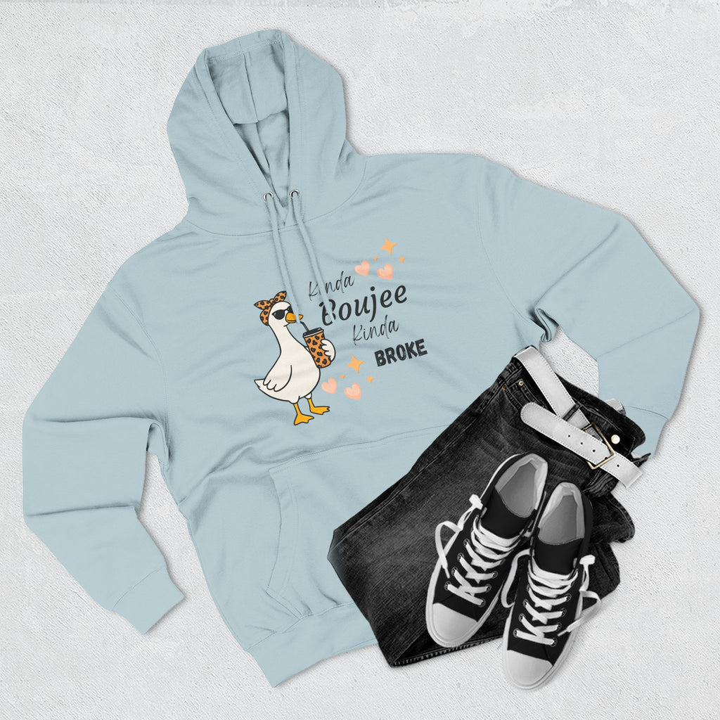 Duck Graphic Hoodie — "A Little Boujee, Kinda Broke" Cute Casual Pullover