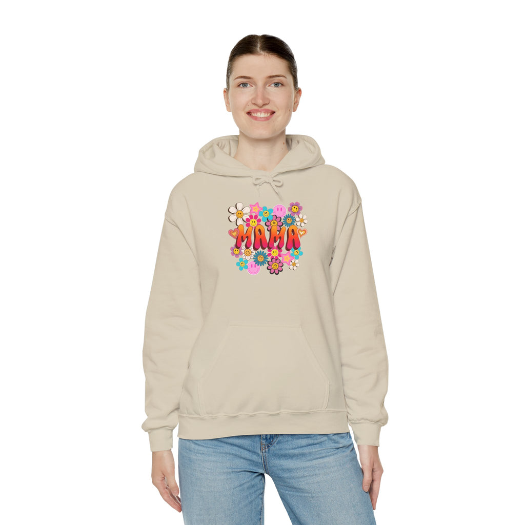 Mama Floral Hoodie — Retro Flower Power "Mama" Sweatshirt