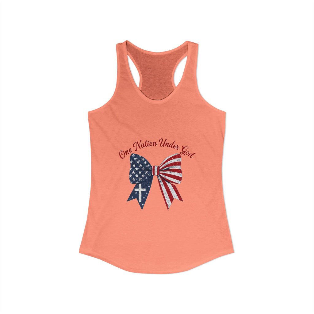 One Nation Under God Patriotic Tank Top — Women's Racerback