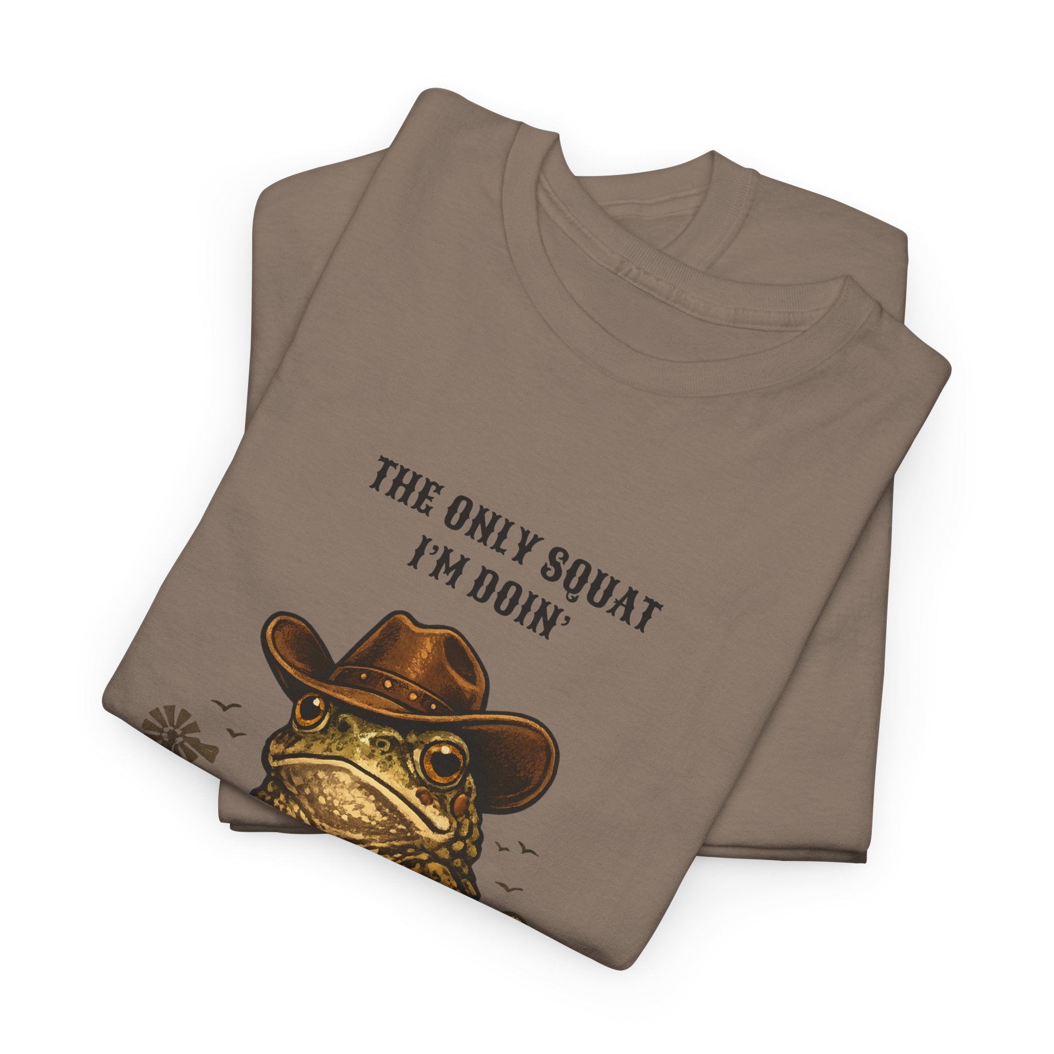 Frog Cowboy Tee — “The Only Squat I’m Doin’ Is Diddle” Funny Western Graphic T-Shirt