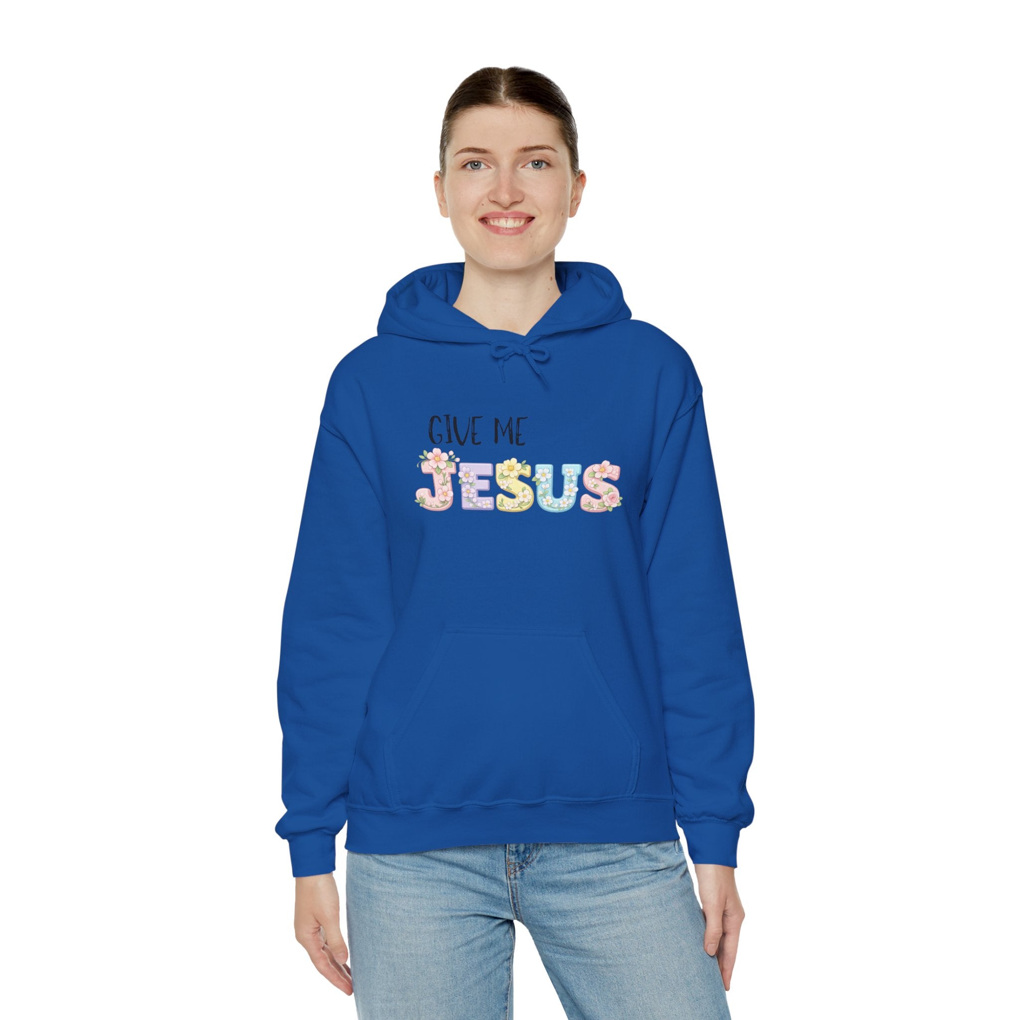 Give Me Jesus Floral Hoodie — Christian Faith Pullover for Women & Men