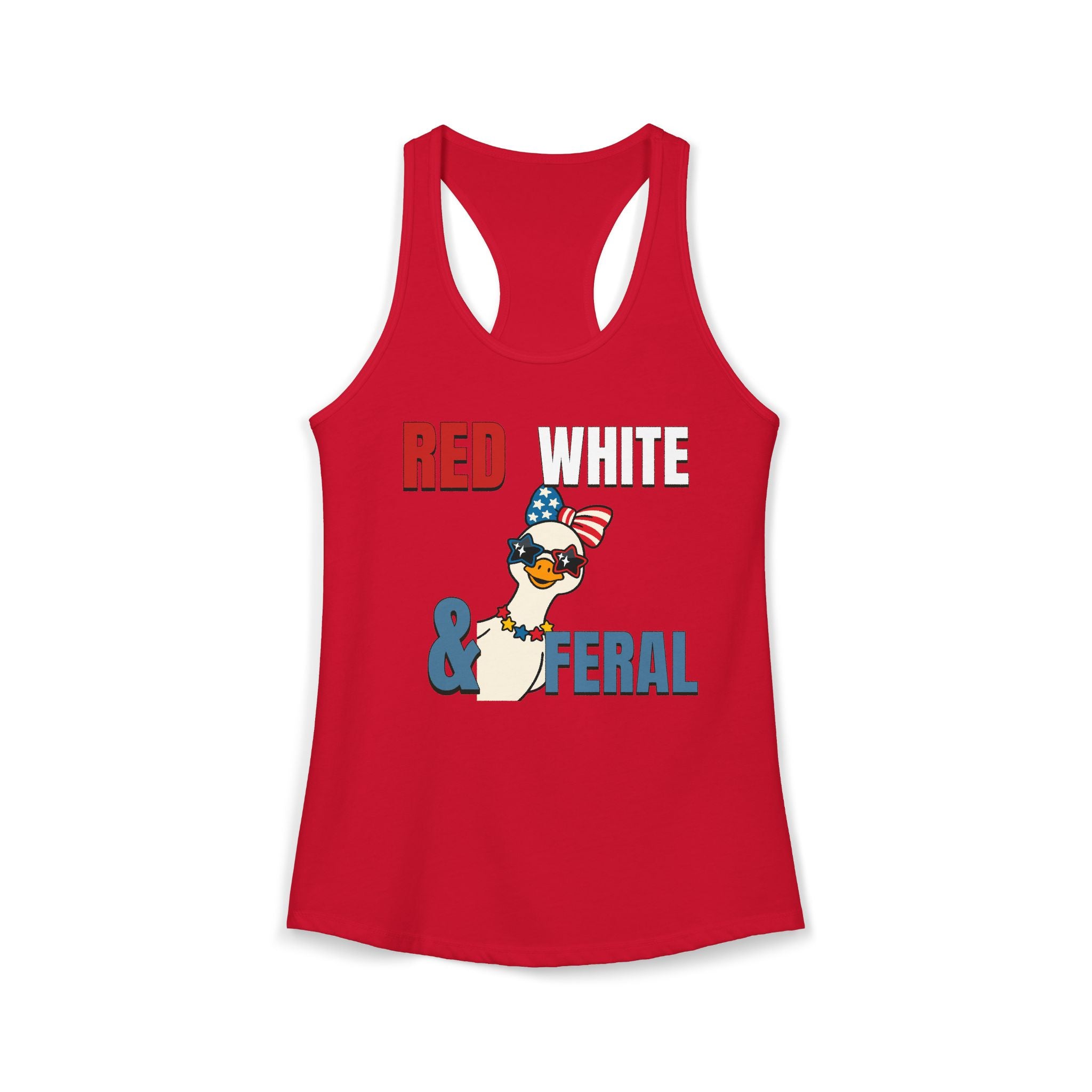 Red white & Feral Patriotic Tank Top