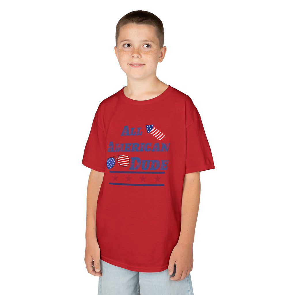 Kids Tee — "All American Dude" Patriotic 4th of July T-Shirt