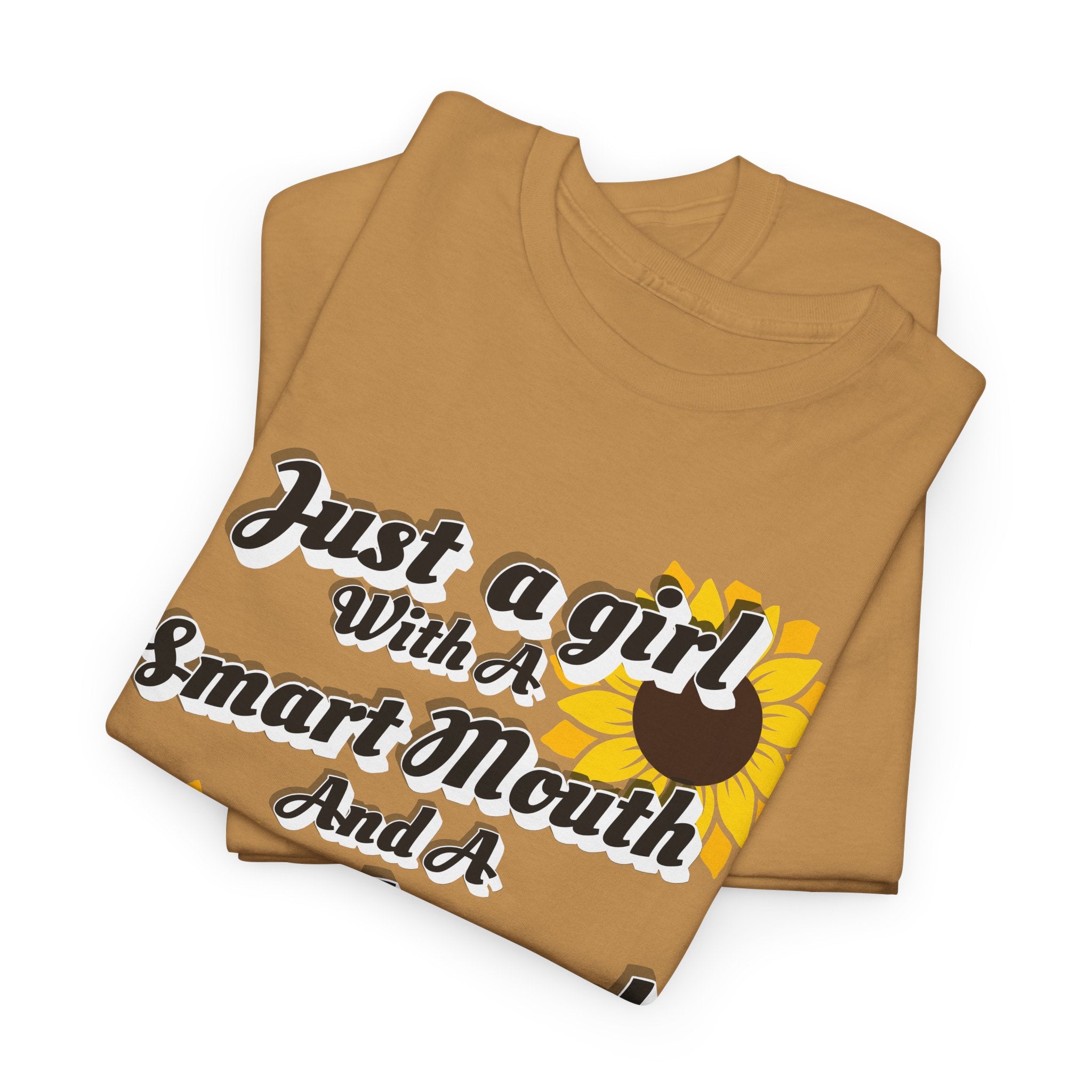 Cornbread Accent T-Shirt – "Just a Girl with a Smart Mouth and a Cornbread Accent" Sunflower Graphic