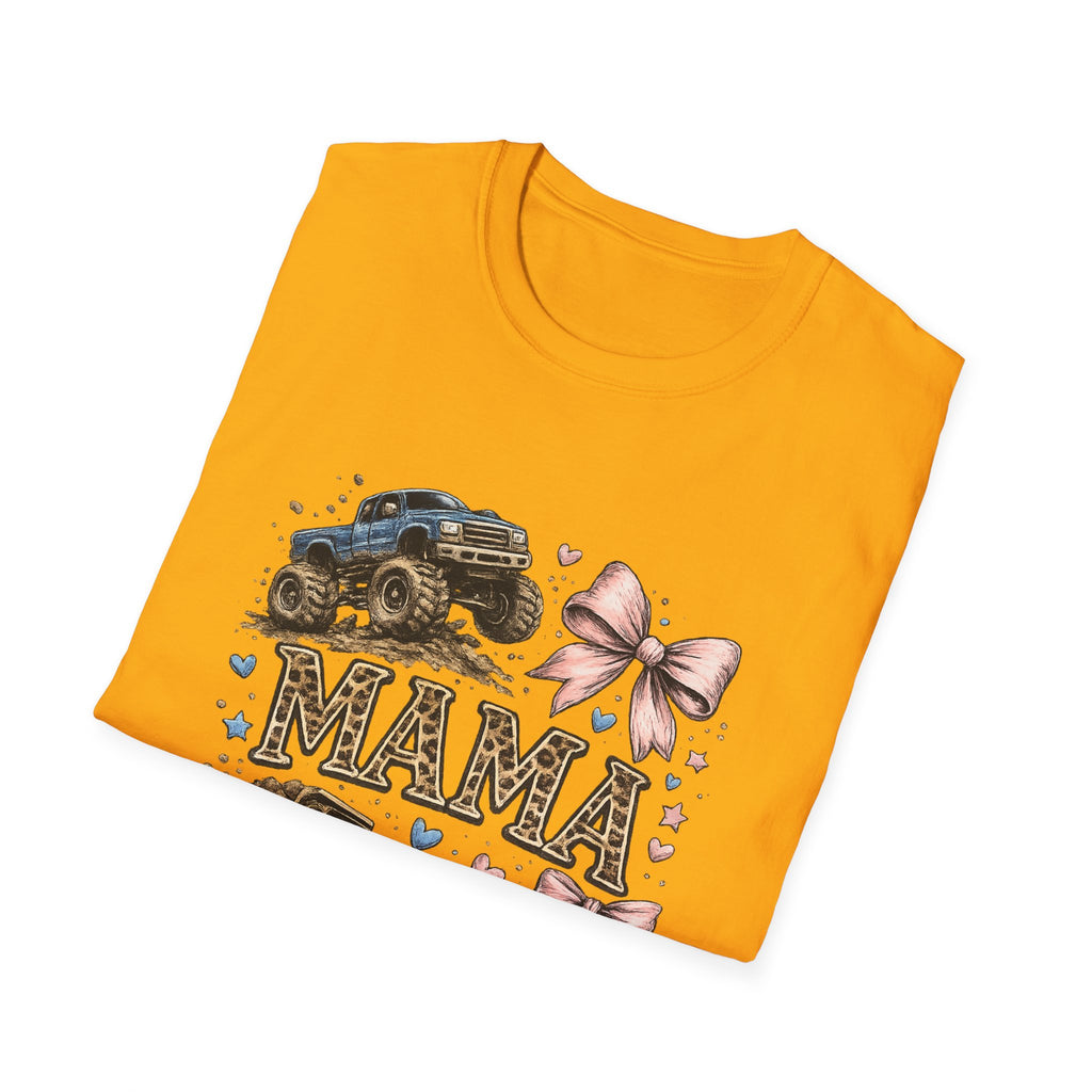 Mama Jeep & Ballet Shoes T-Shirt — 'MAMA' Graphic Tee with Trucks, Bows & Ballet Slippers
