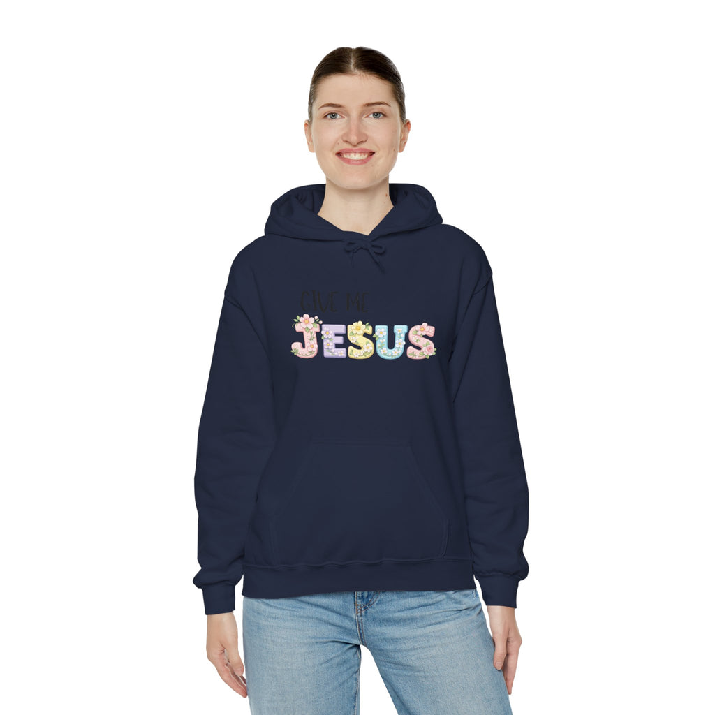 Give Me Jesus Floral Hoodie — Christian Faith Pullover for Women & Men