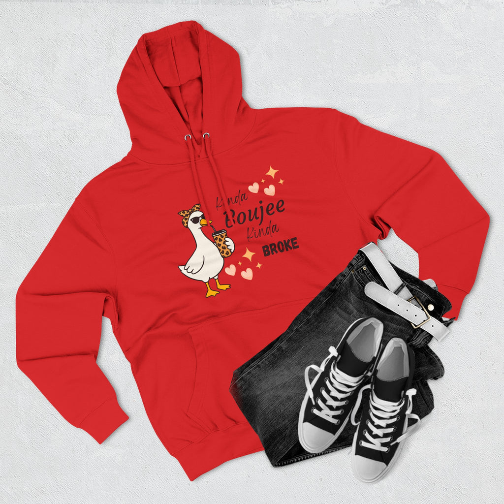 Duck Graphic Hoodie — "A Little Boujee, Kinda Broke" Cute Casual Pullover