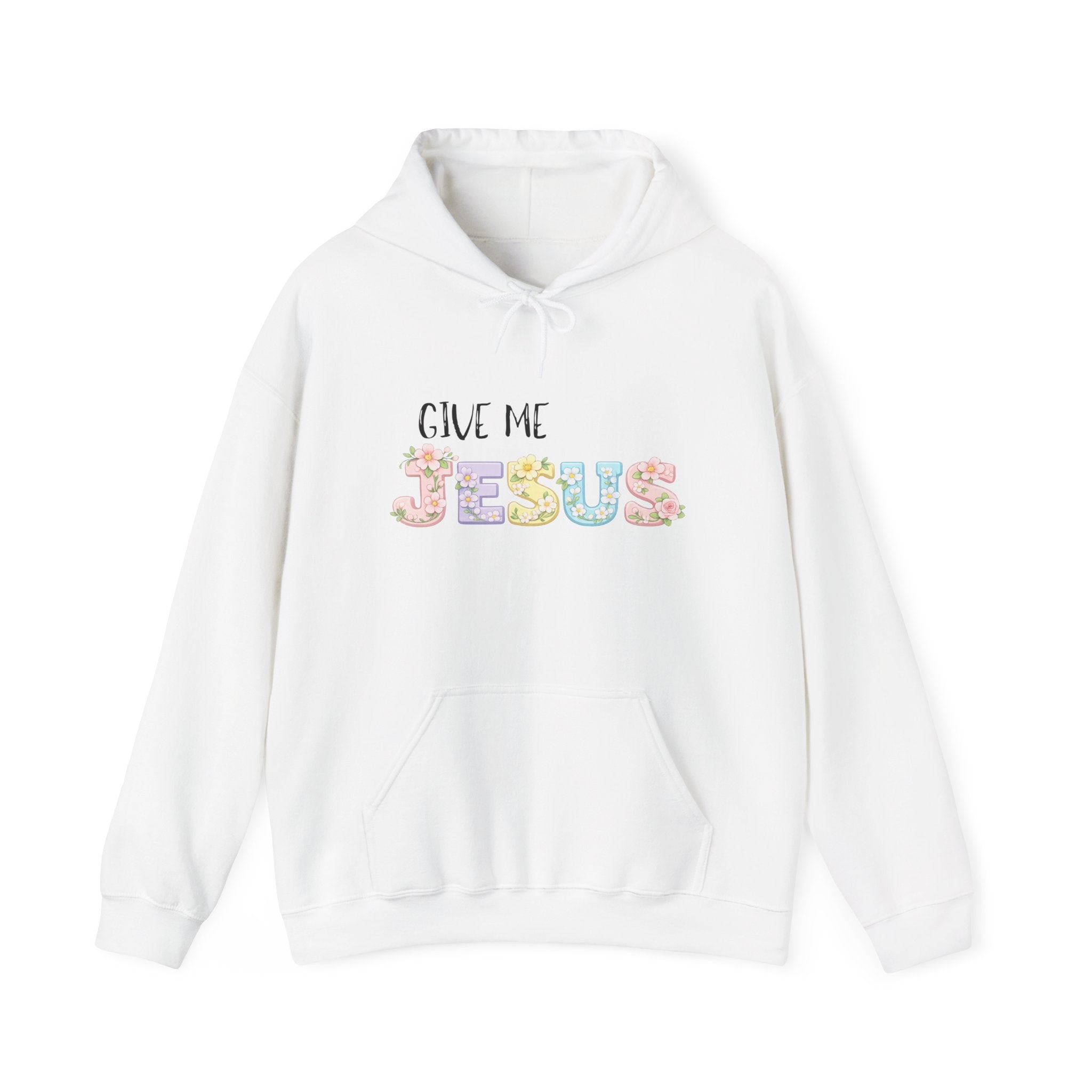 Give Me Jesus Floral Hoodie — Christian Faith Pullover for Women & Men
