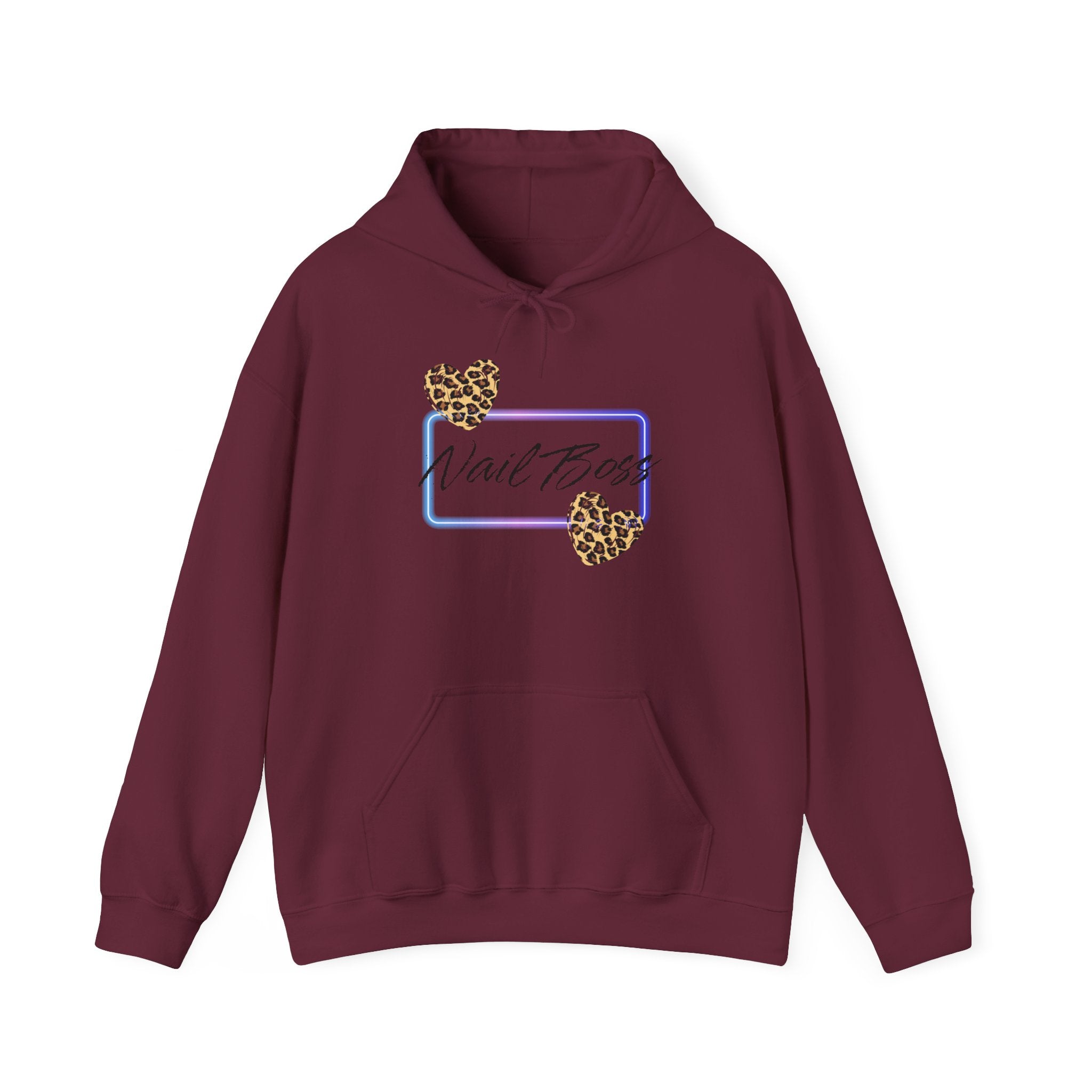 Nail Boss Hoodie — Leopard Hearts Nail Tech Sweatshirt
