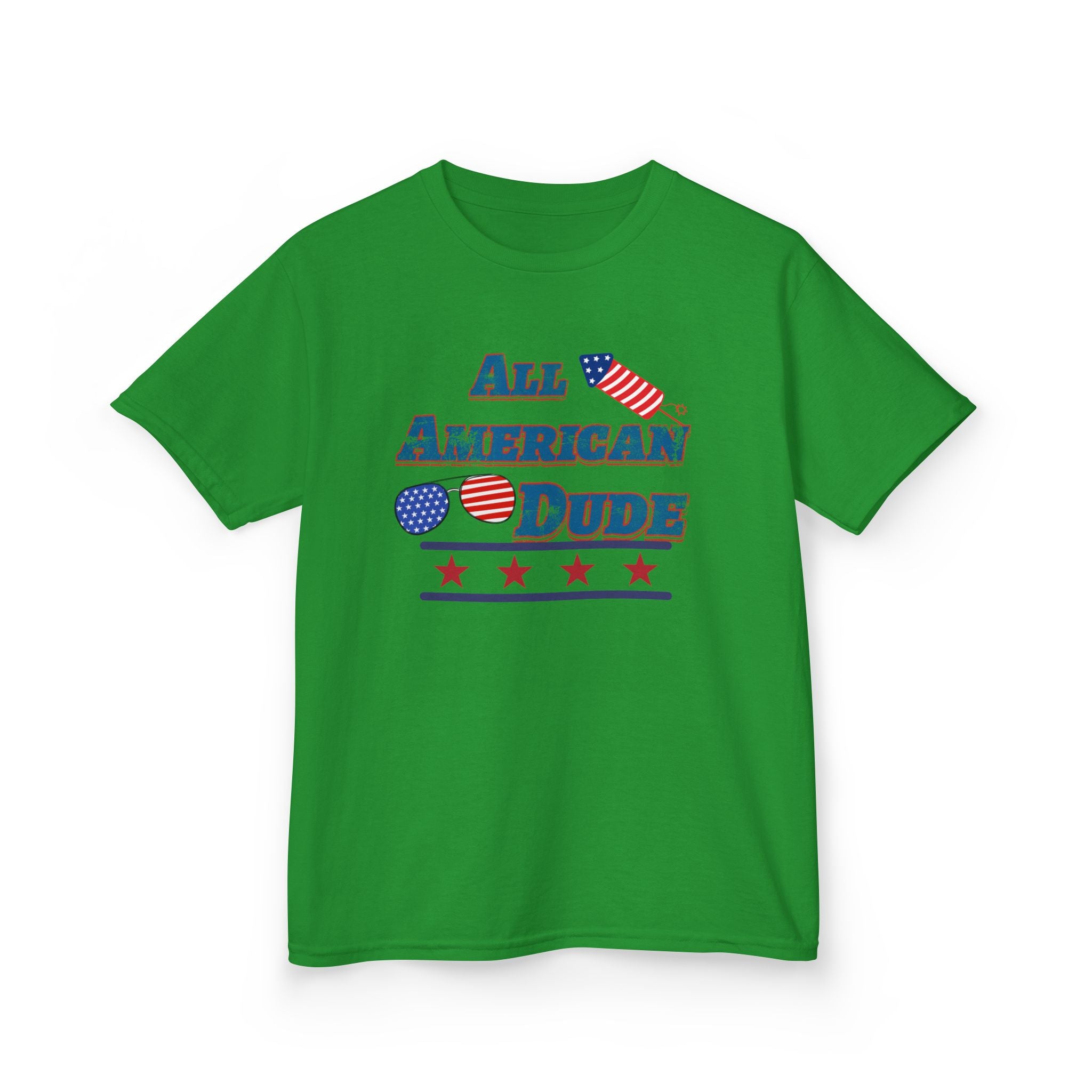 Kids Tee — "All American Dude" Patriotic 4th of July T-Shirt