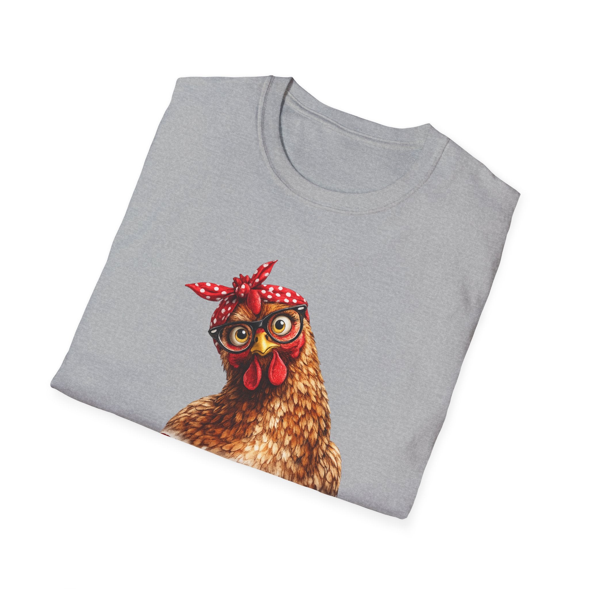 Chicken Graphic T-Shirt — “Cluckin’ Egg-Cuse Me” Vintage Hen Tee