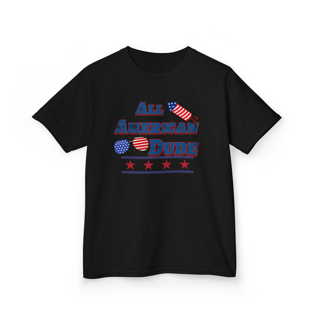 Kids Tee — "All American Dude" Patriotic 4th of July T-Shirt