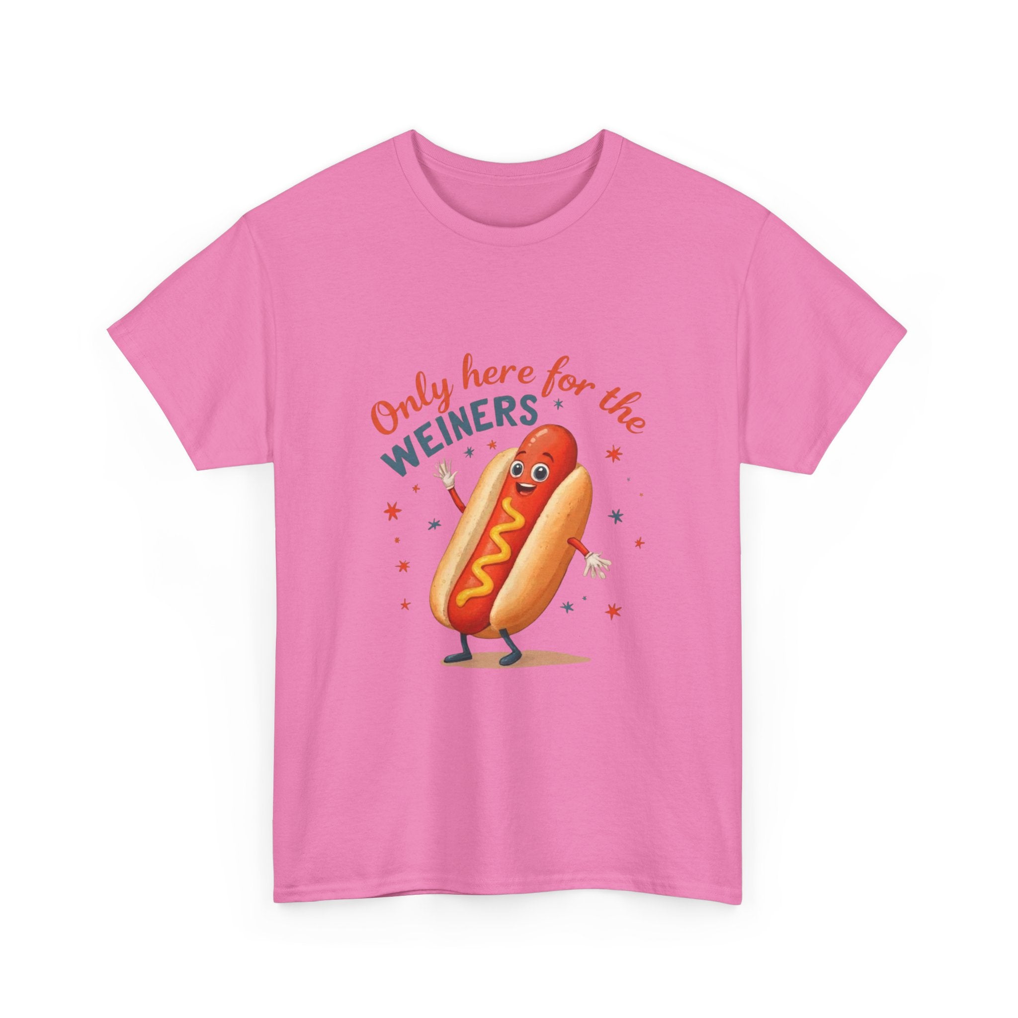 Funny Hot Dog Tee — "Only Here for the Weiners" Graphic T-Shirt