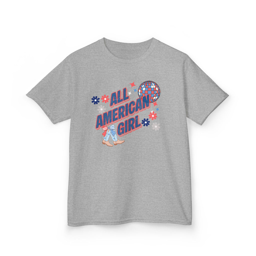 All American Girl Kids T-Shirt — Patriotic 4th of July Tee