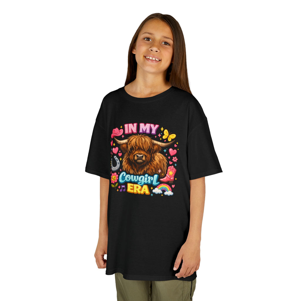 Kids Tee — "In My Cowgirl Era" Highland Cow Graphic