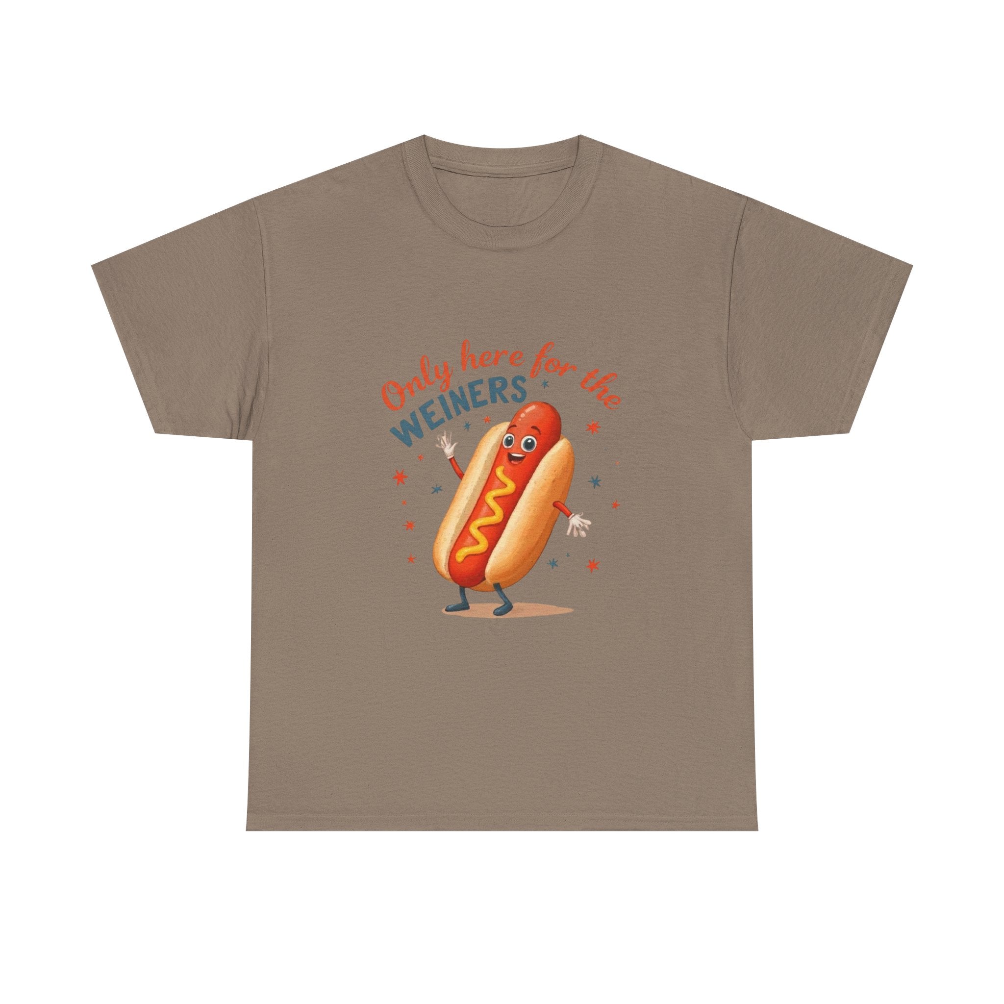 Funny Hot Dog Tee — "Only Here for the Weiners" Graphic T-Shirt