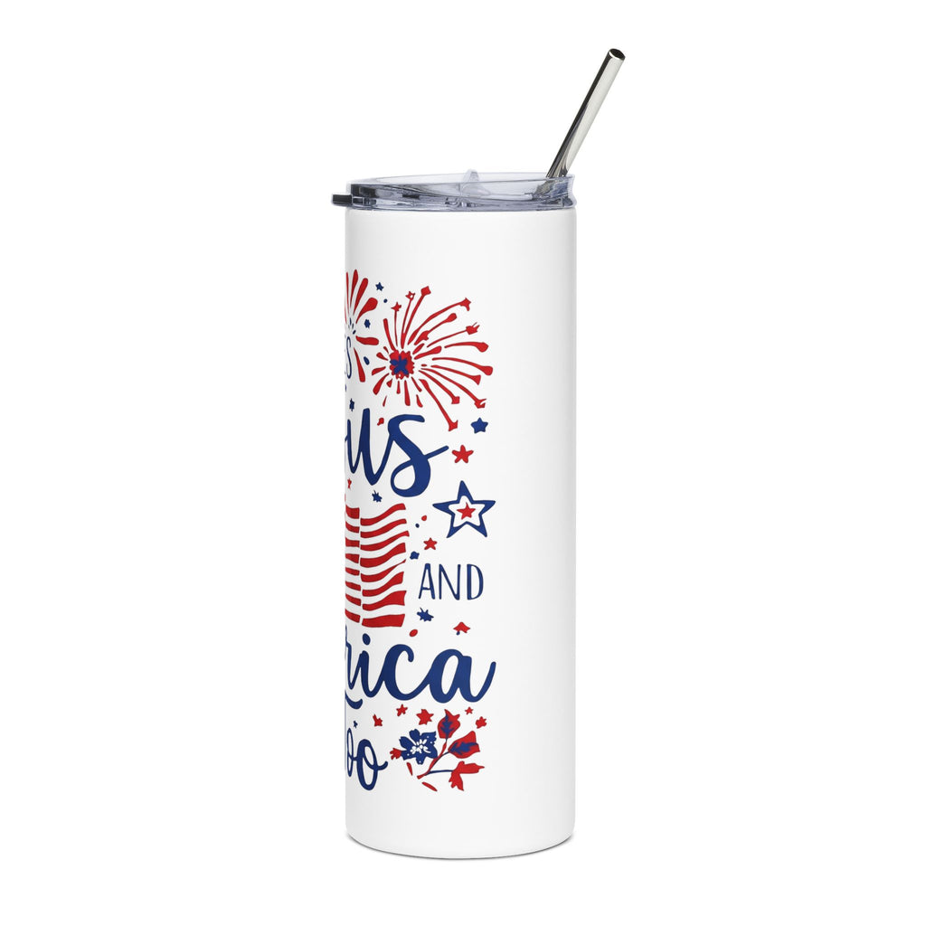 Loves Jesus & America Stainless Steel Tumbler, 20oz