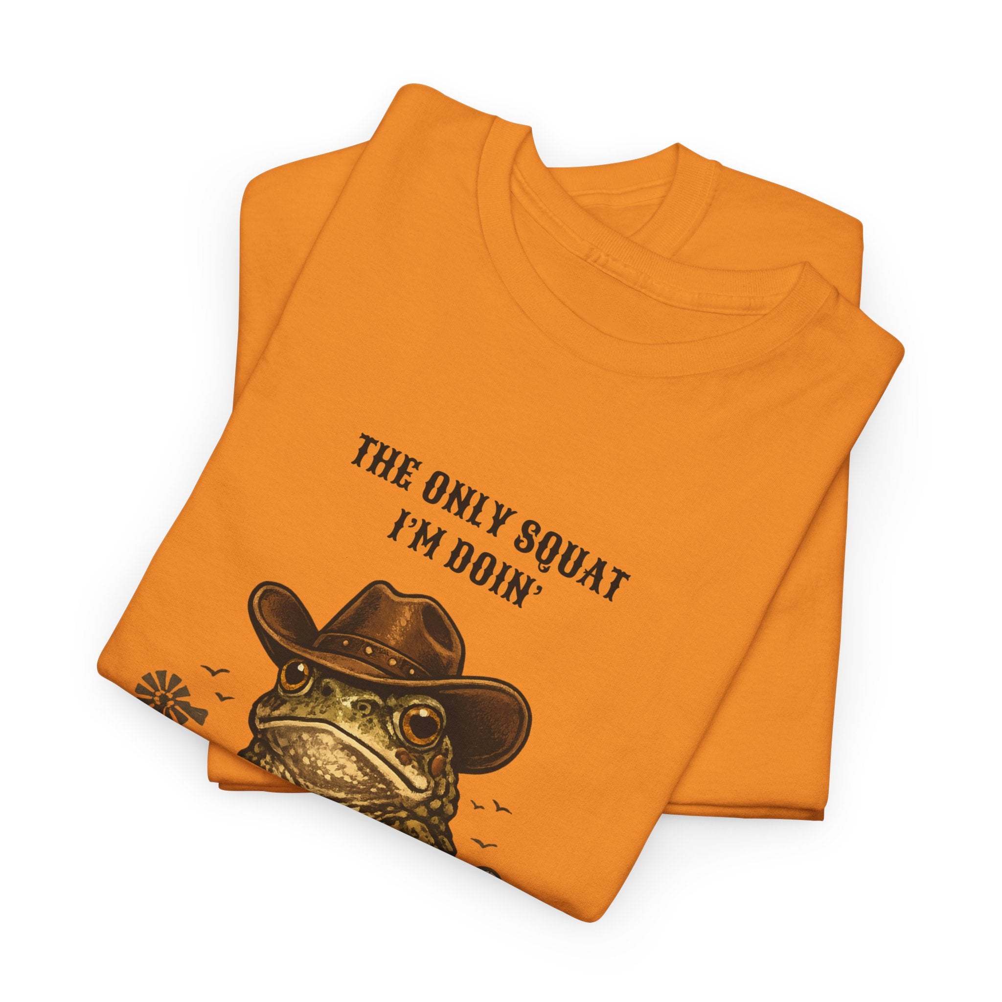 Frog Cowboy Tee — “The Only Squat I’m Doin’ Is Diddle” Funny Western Graphic T-Shirt