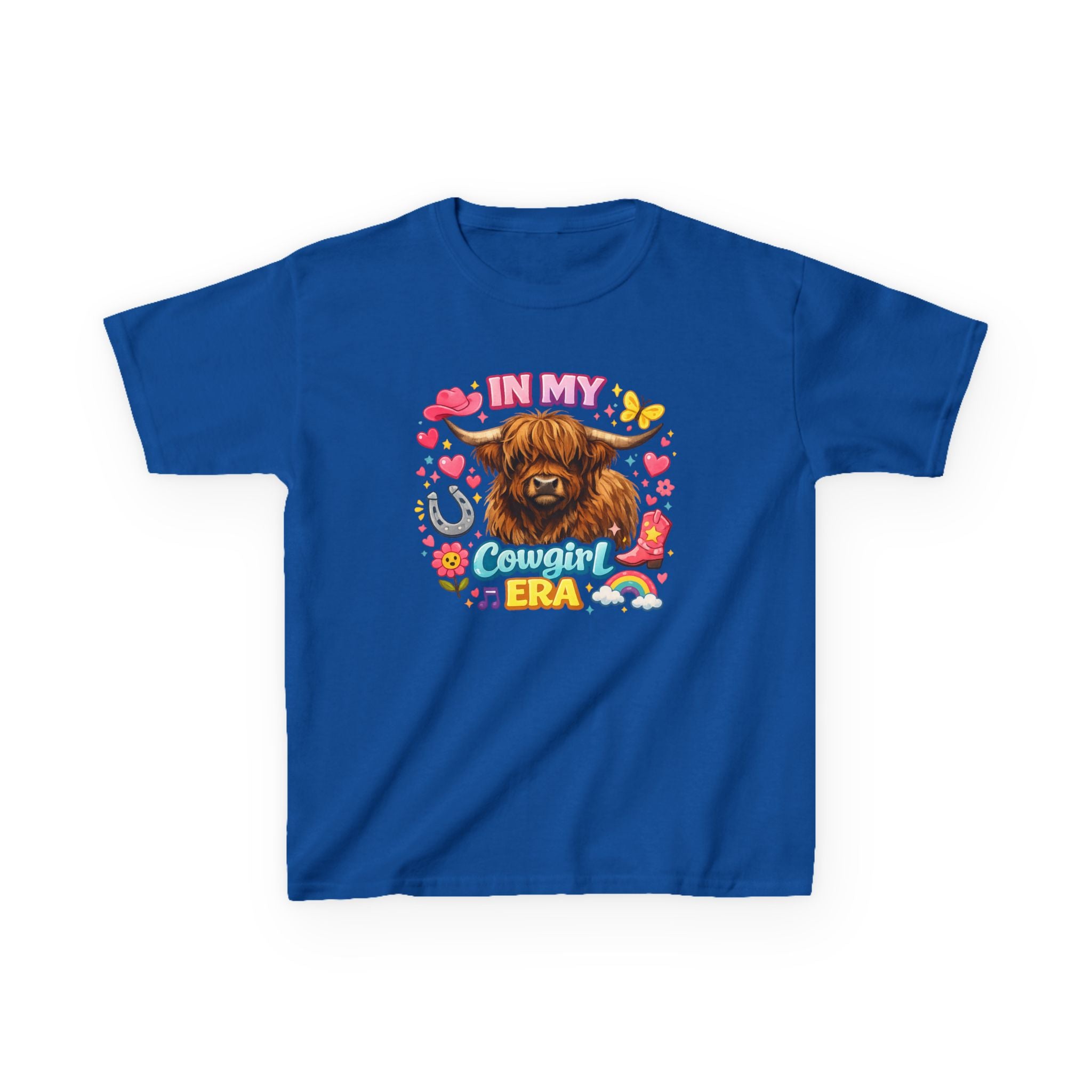 Kids Tee — "In My Cowgirl Era" Highland Cow Graphic