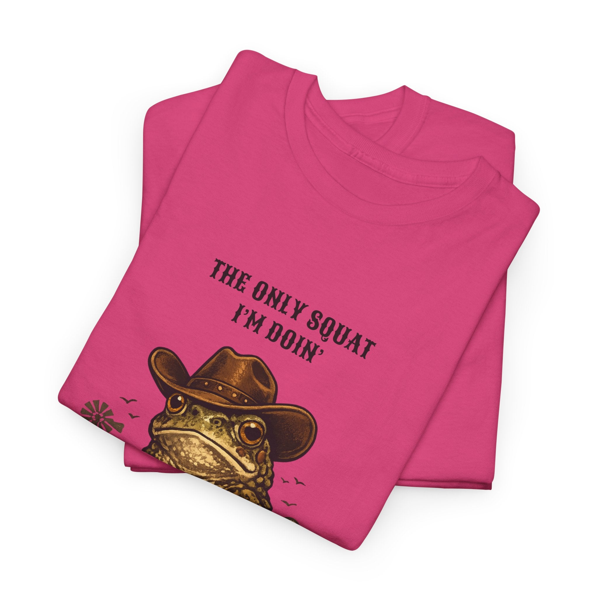 Frog Cowboy Tee — “The Only Squat I’m Doin’ Is Diddle” Funny Western Graphic T-Shirt