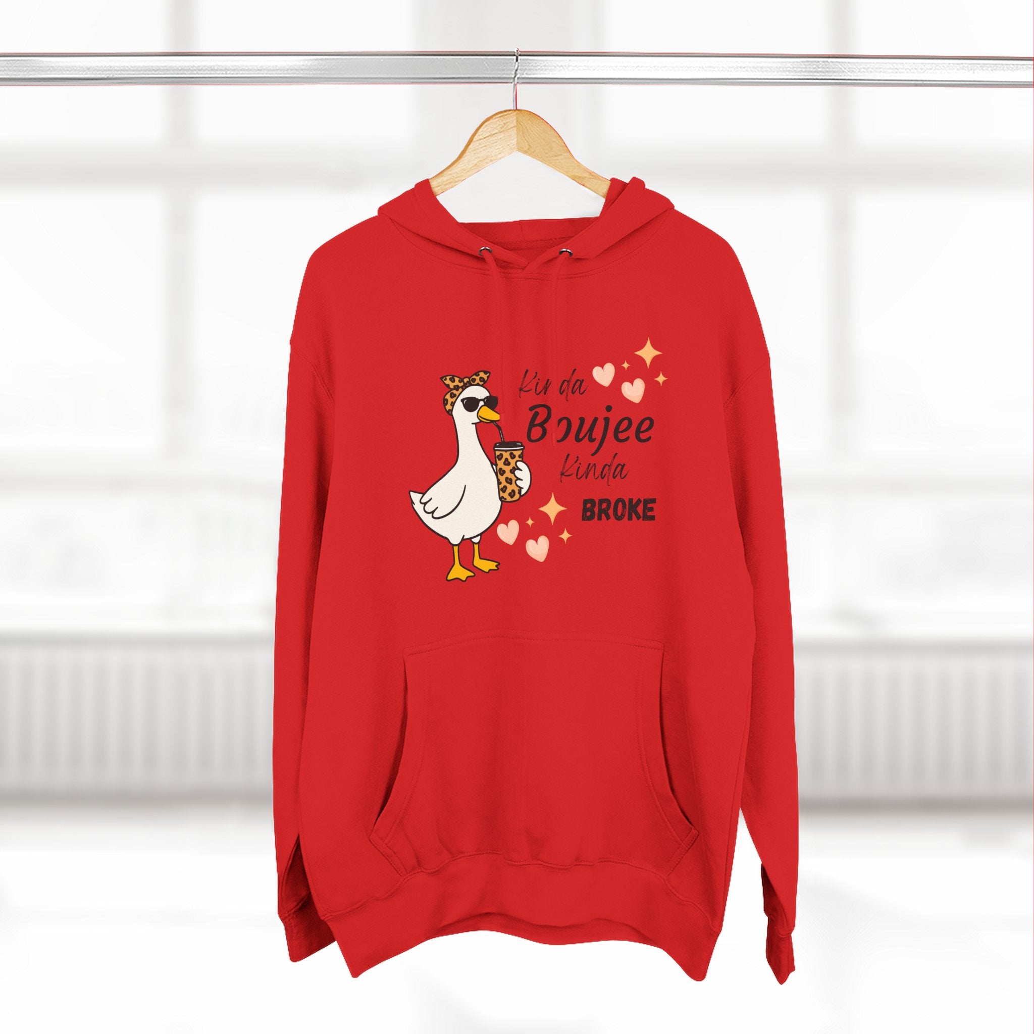 Duck Graphic Hoodie — "A Little Boujee, Kinda Broke" Cute Casual Pullover